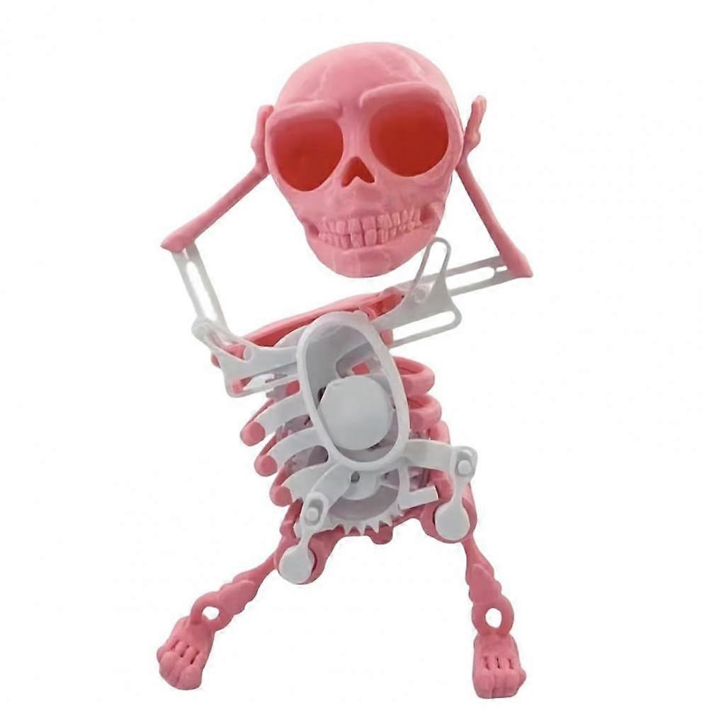Funny Wind-up Dancing Skeleton Toy No Need Battery Kids Toddlers Desktop Mini 3D Print Shaking Skull Doll Spring Clockwork Toy