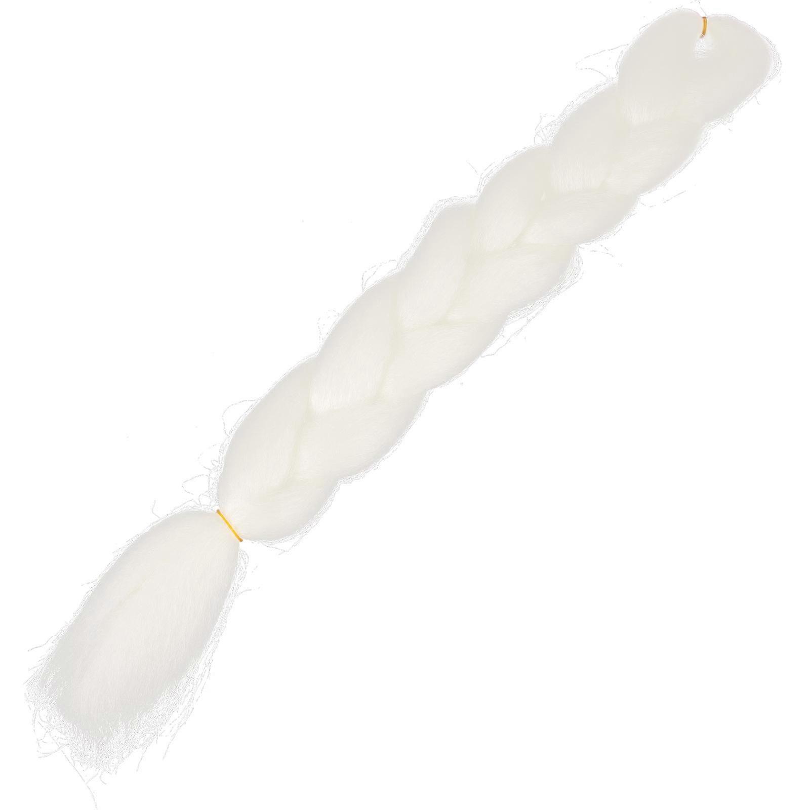 Glow in The Dark Braids Hair for Decoration 4Pcs White Hair Extensions