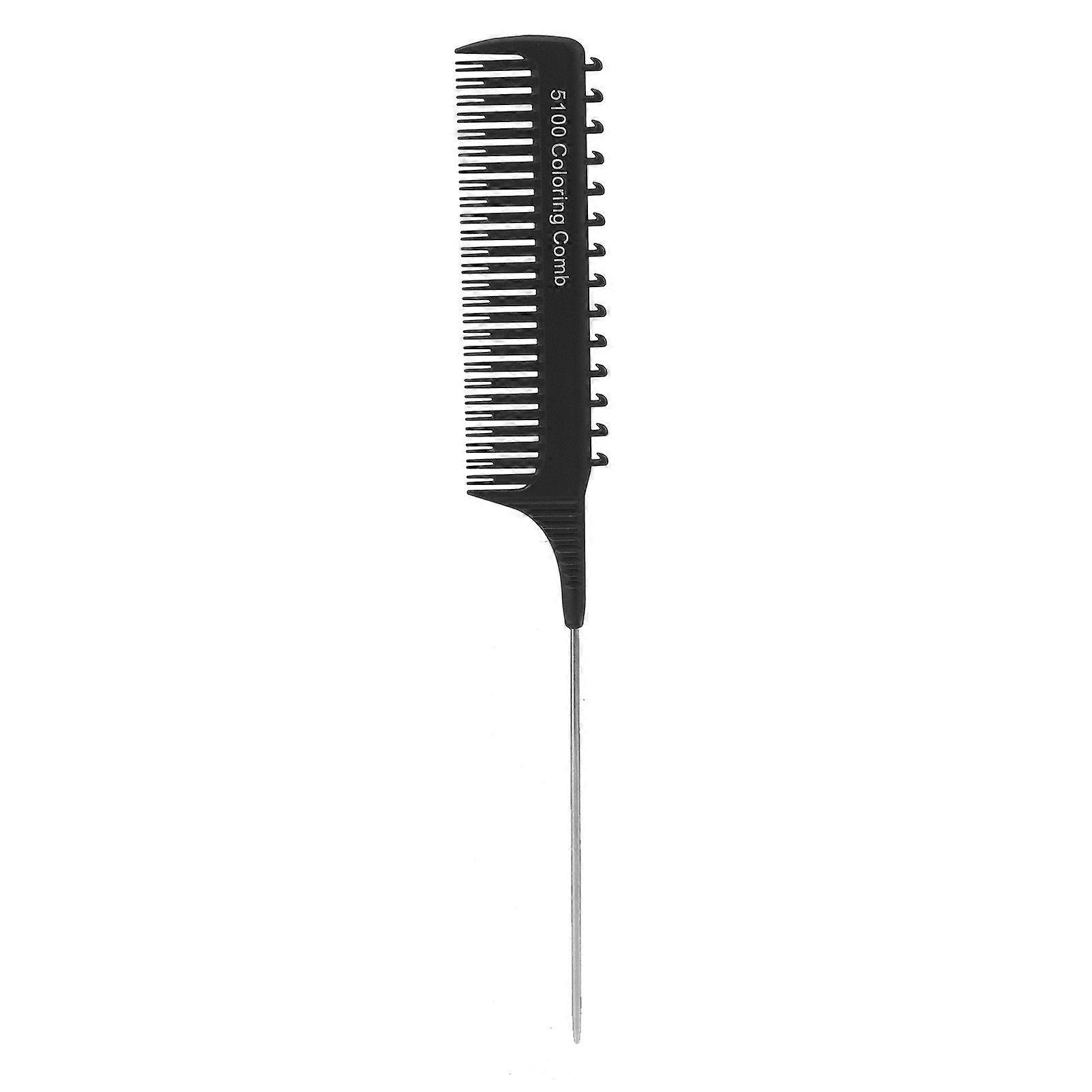 Highlighting Clip Comb Teasing Foiling Salon Straightening Hair Clip Styling Weaving Rat Tail Parting Combs for Unisex Black