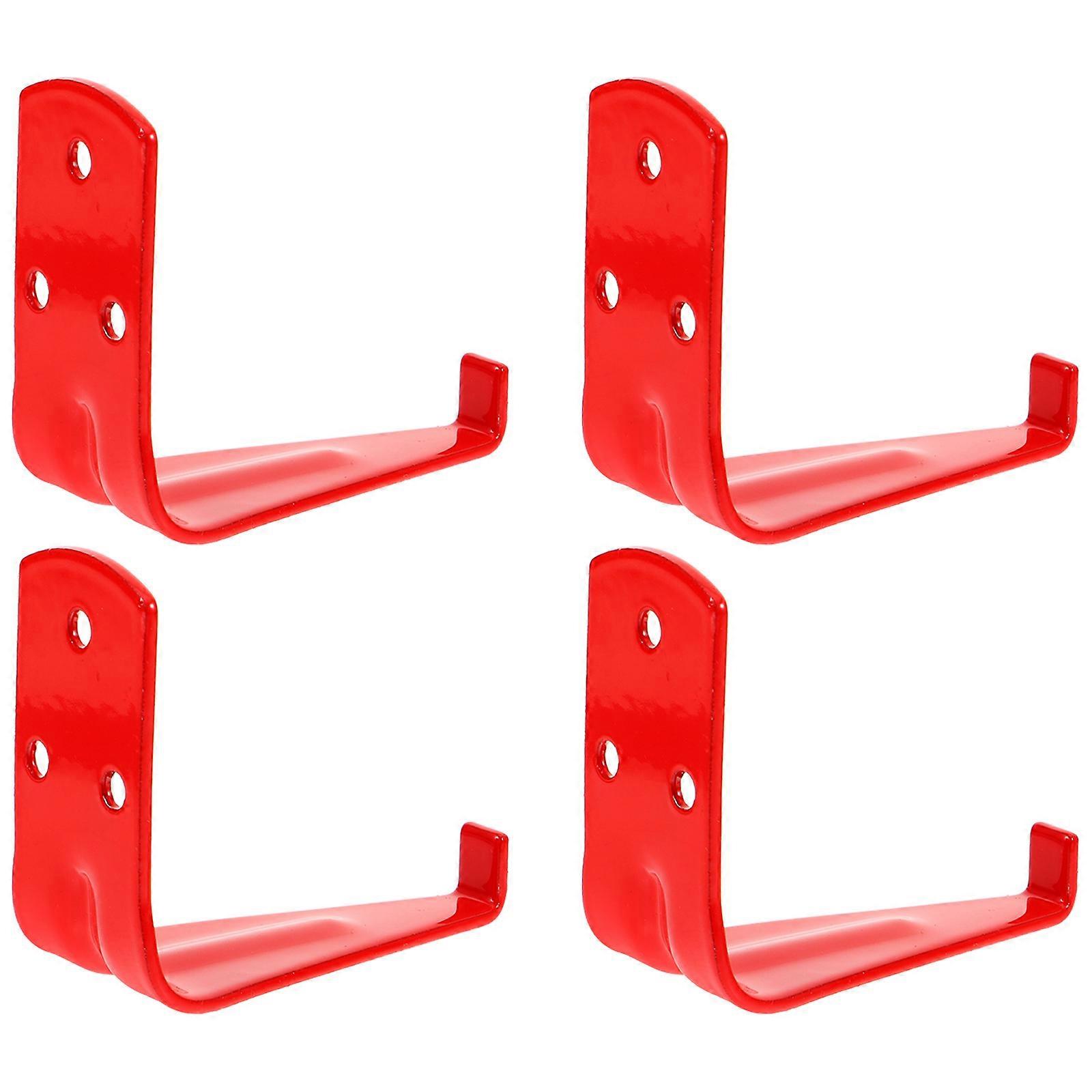 Red Fire Extinguisher Wall Hook Iron Holder for Holding 4Pcs Durable Bracket