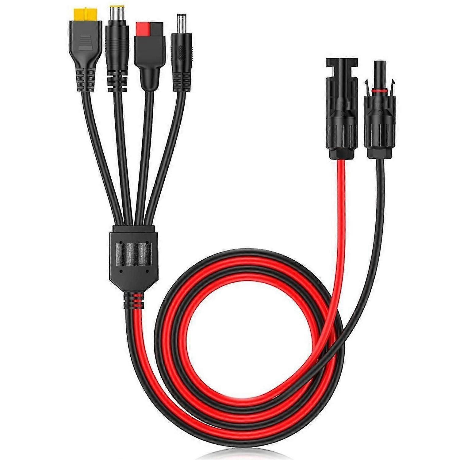 4-In-1 Solar Panel Connector Extension Cable Splitter for Anderson Connector DC Adapter Power Plug X