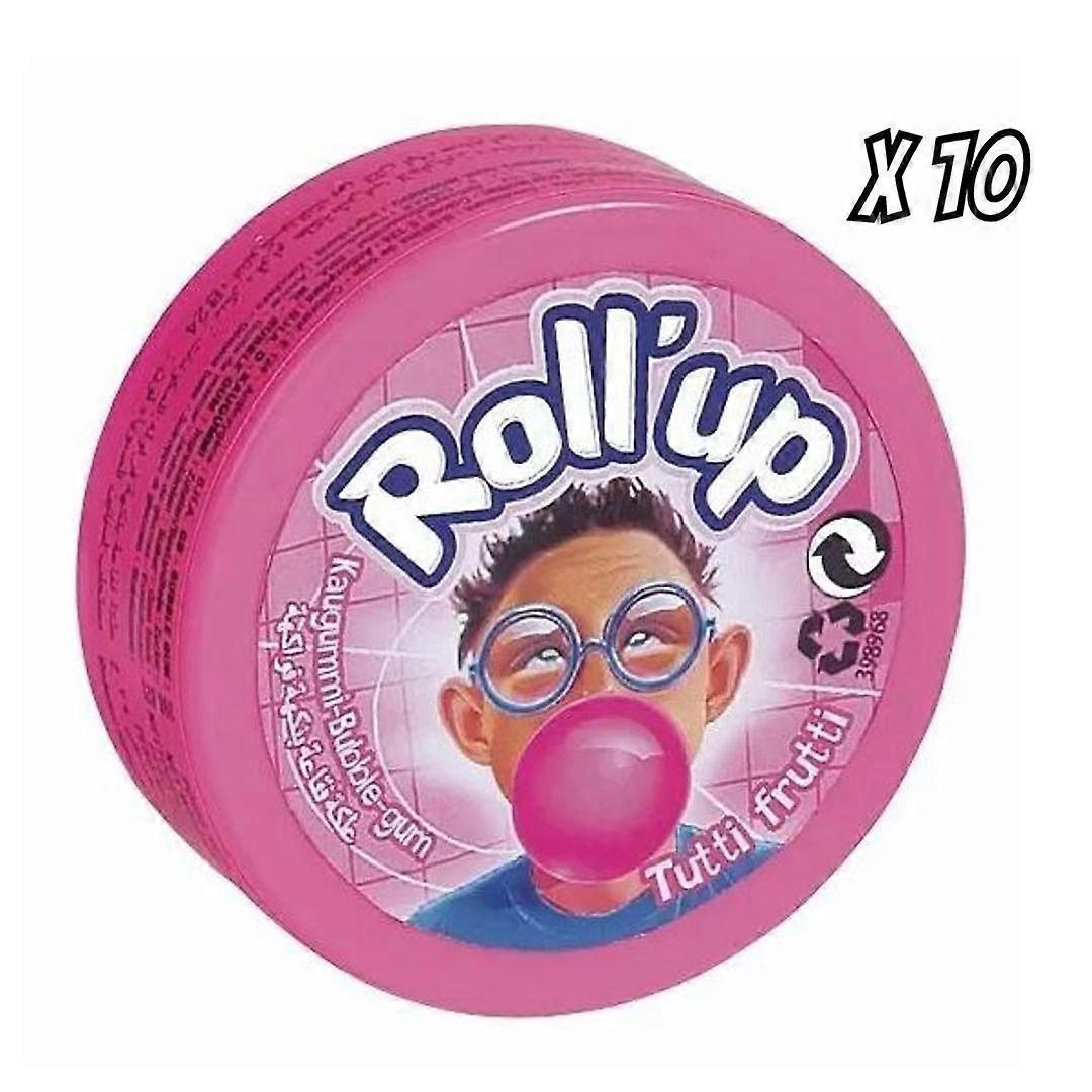 Lutti Roll Up Bubblegum Tutti Frutti Pack de 10