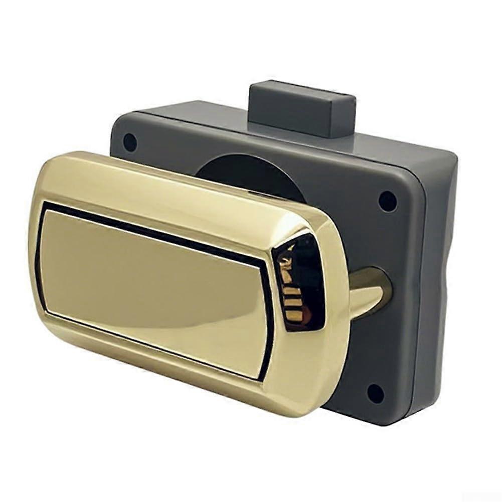 Push Button Drawer Lock Catch Swift Caravan Compatible Chrome Zinc Alloy And ABS Mechanism Fits 20mm Cut Hole Gold