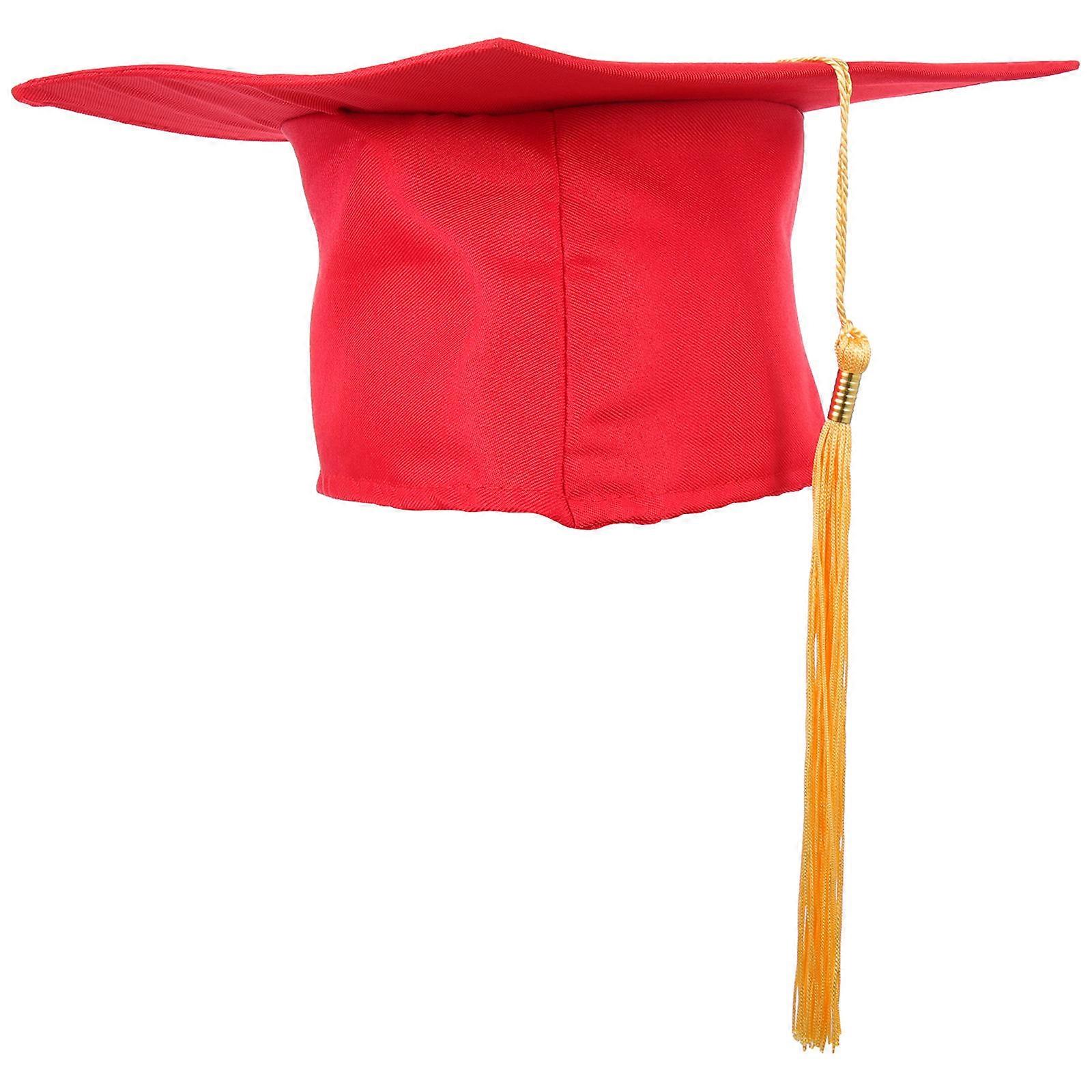 Red Graduation Cap Cloth Hats for Party 3Pcs Elastic Graduation Hat Accessory