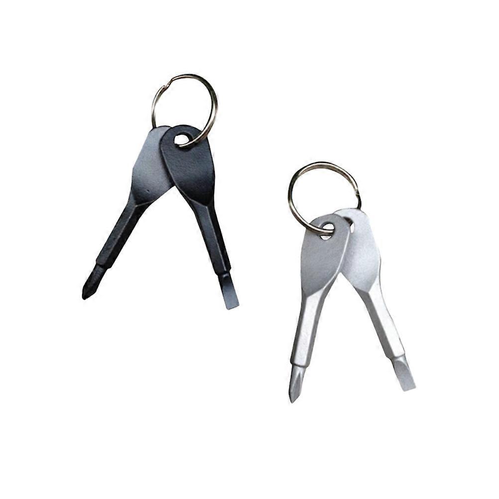 Multi-Function Screwdriver Tool for Repairing 2Pcs Mini Screwdriver with Key Ring