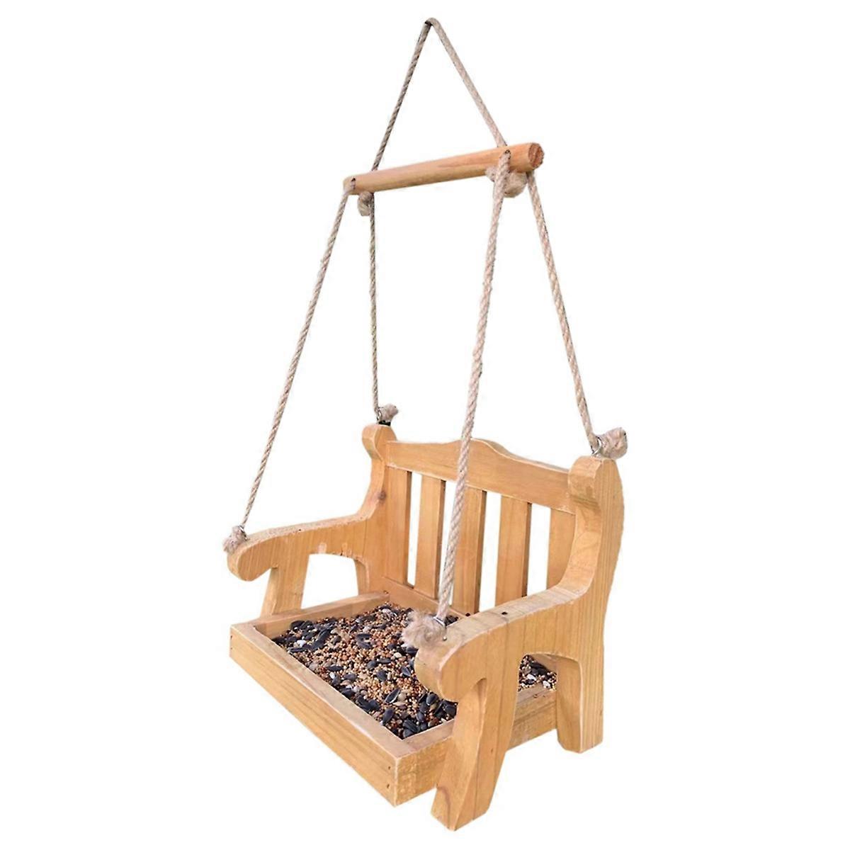Automatic Wood Feeder Bird Feeder Hanging Pet Feeder Chair