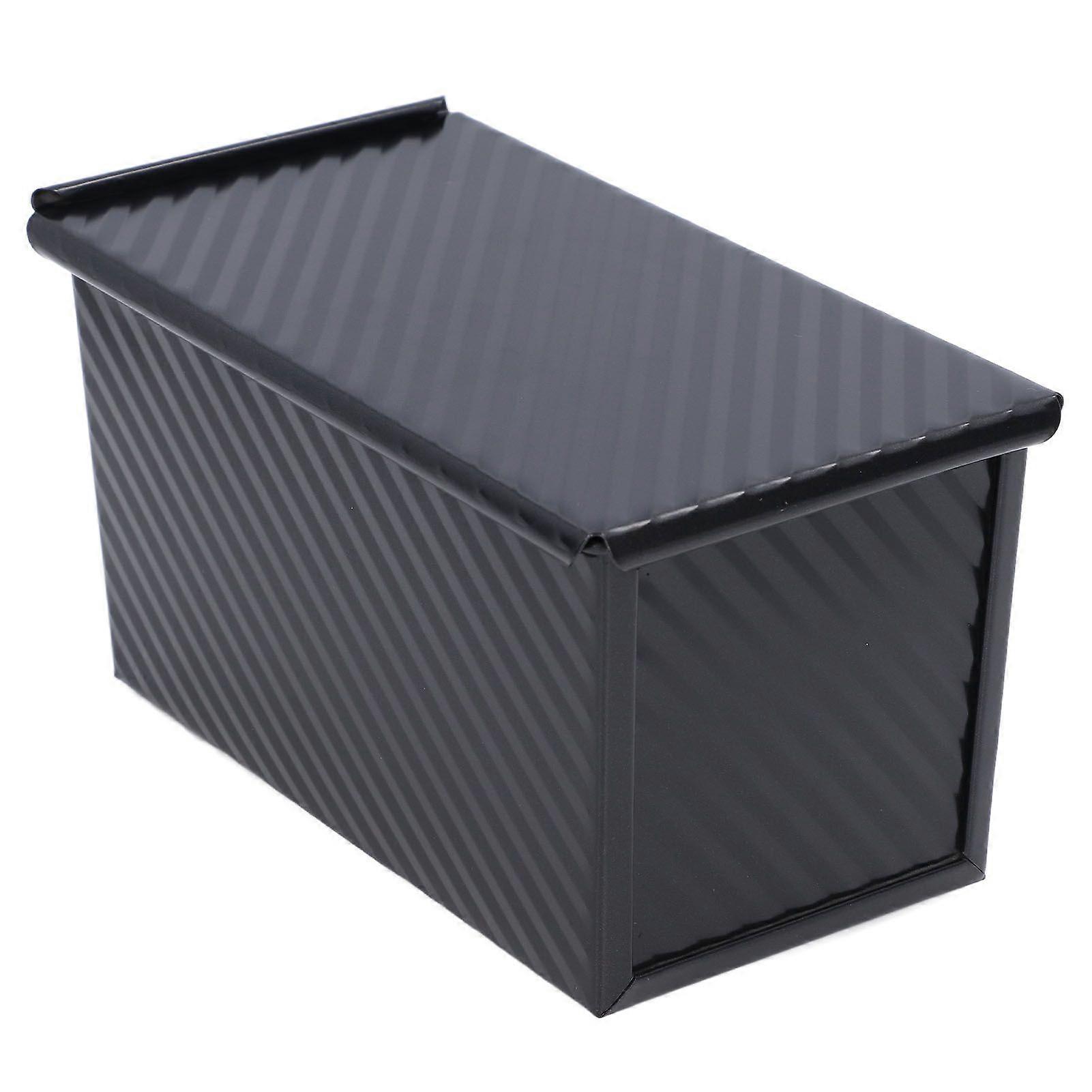 Carbon Steel Baking Loaf Pan Prevent Stick Easy Demoulding Bread Toast Mould with Lid for BakingBlack