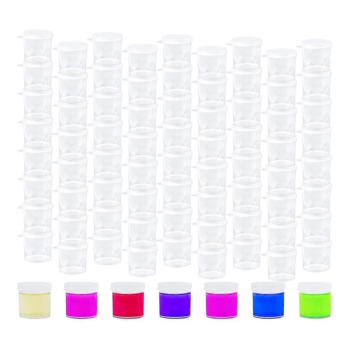 100Pcs Mini Paint Cups with Lids Paint Container Jars 0.5 oz (25 ml)