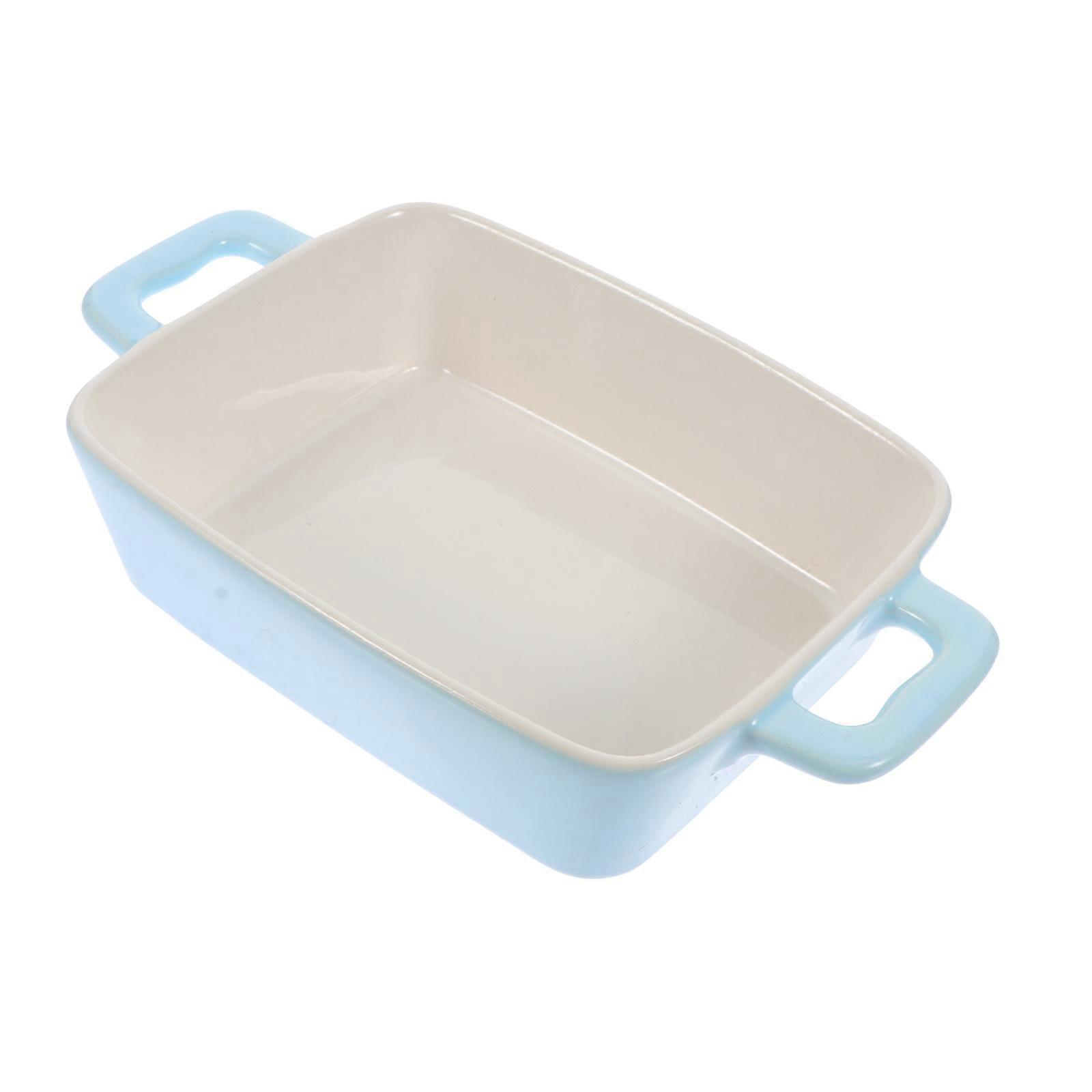 Ceramic Baking Tray 2Pcs Ergonomic Design Baking Pan For Home Use 21.8X11.6CM Microwave Safe
