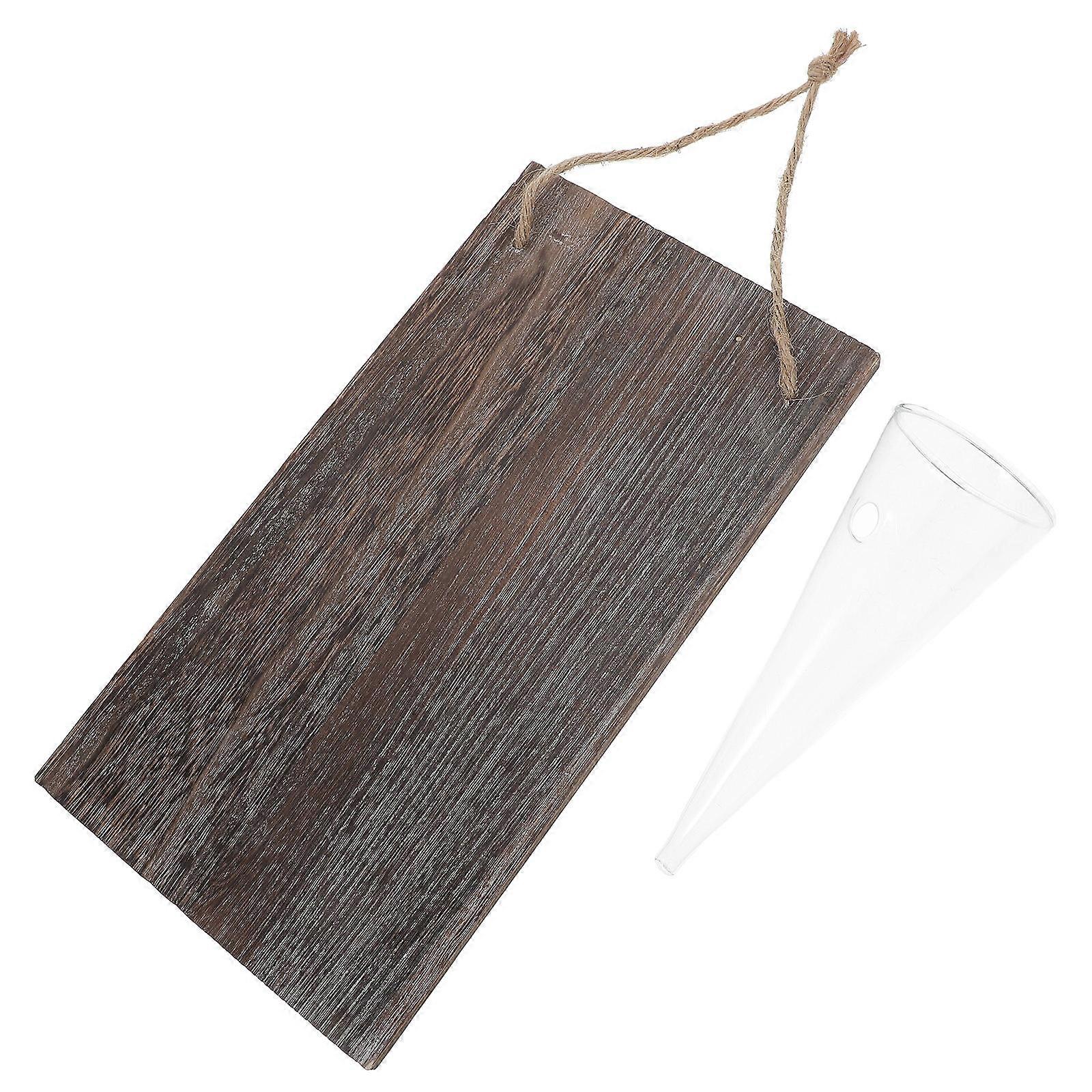 Wall Mounted Glass Vase 3Pcs For Indoor Plants Hydroponic Propagation Home Decoration Coffee Color Rectangular Shape Space Saving