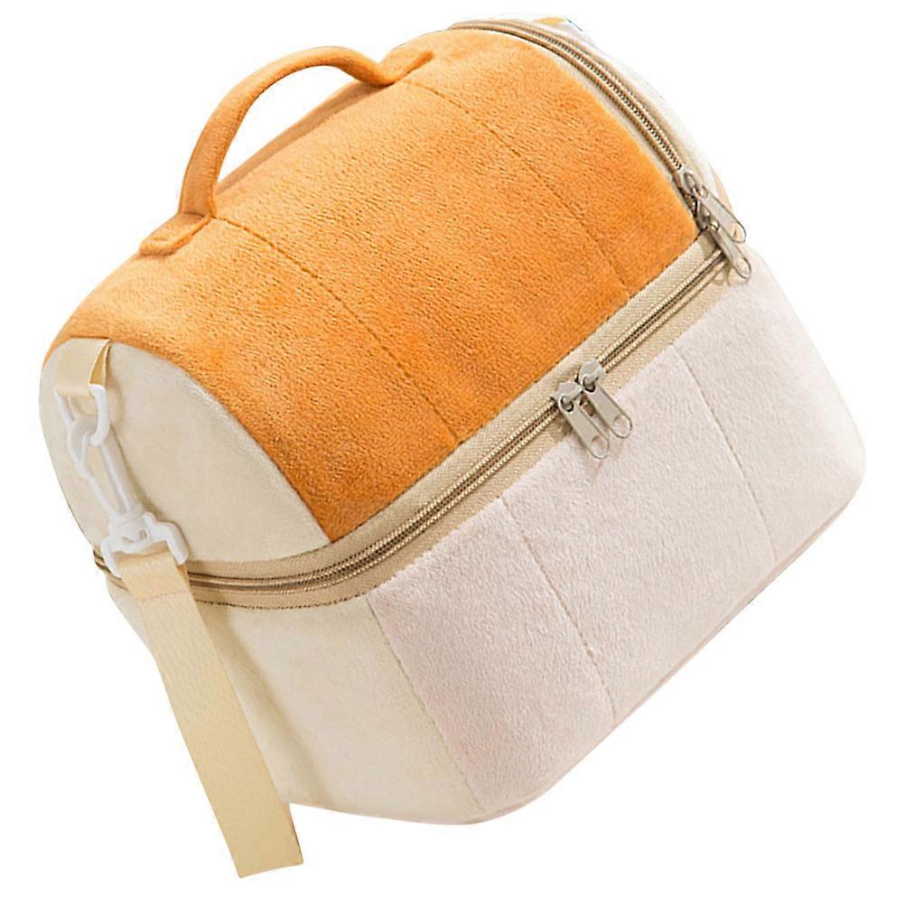Orange Lunch Bag for Storage Use 2Pcs Plush Storage Bag