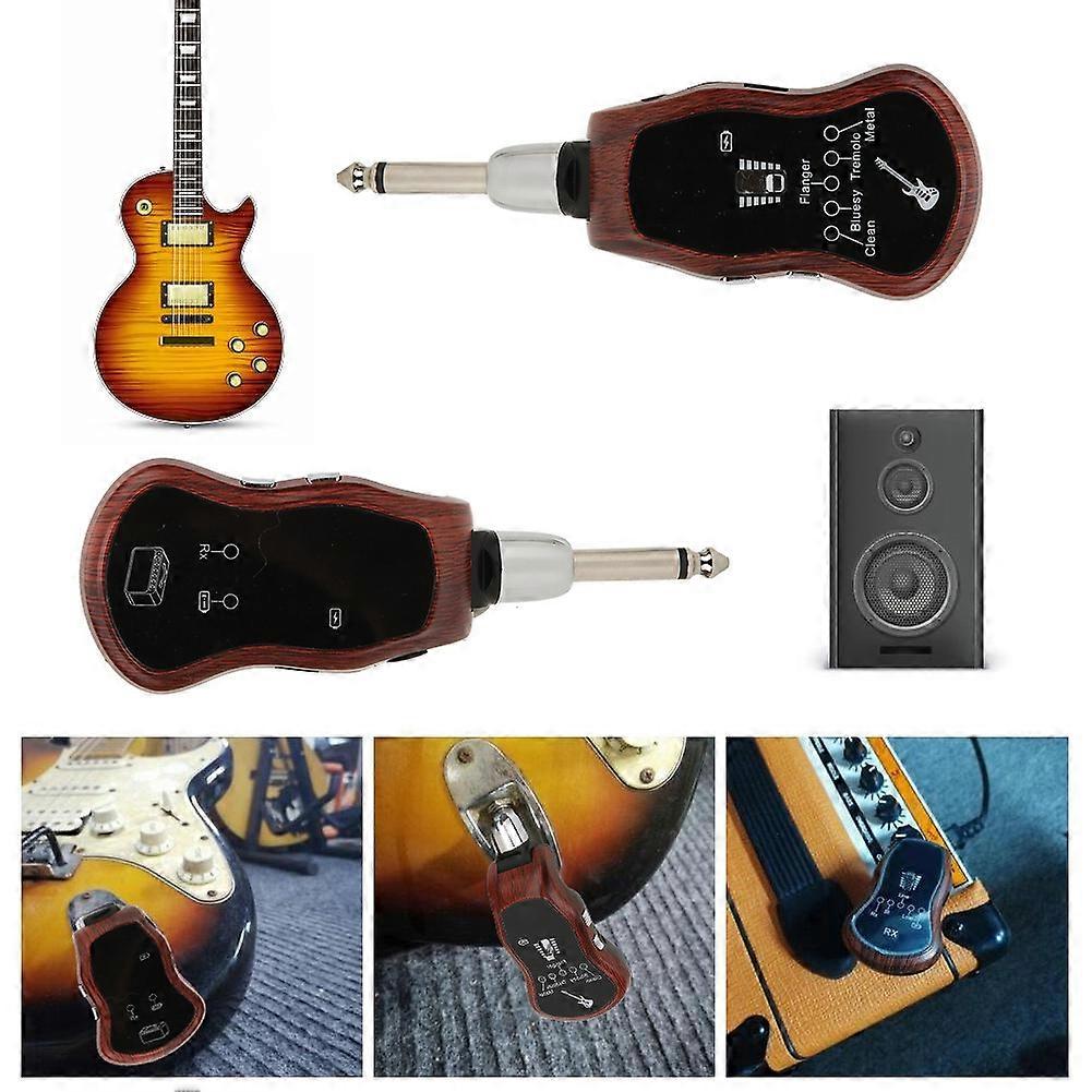 K380C Wireless Guitar Effector 10 Channels 5 Effects Mahogany