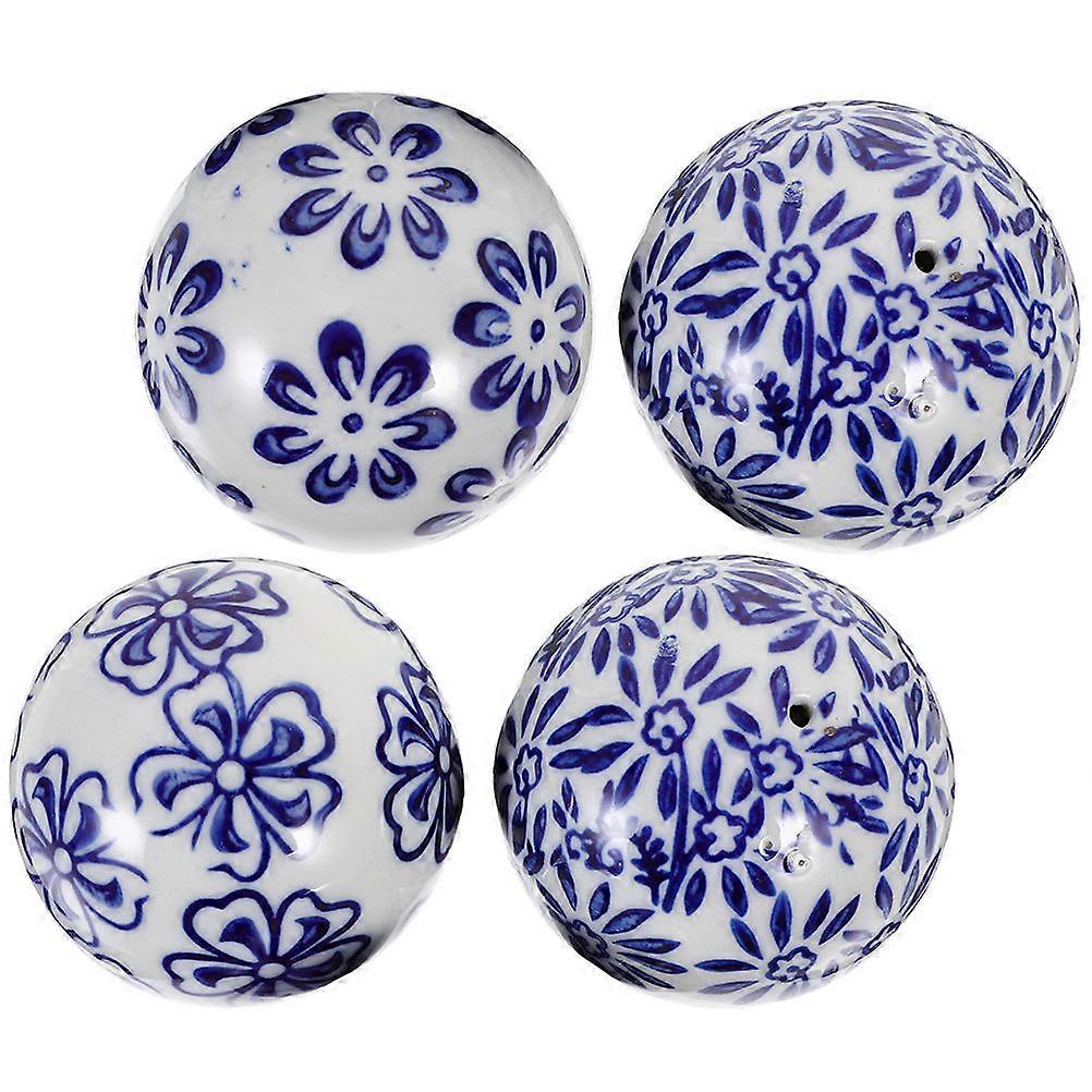 Aquarium Decor Blue Ceramic Floating Balls Set with 16 Pieces