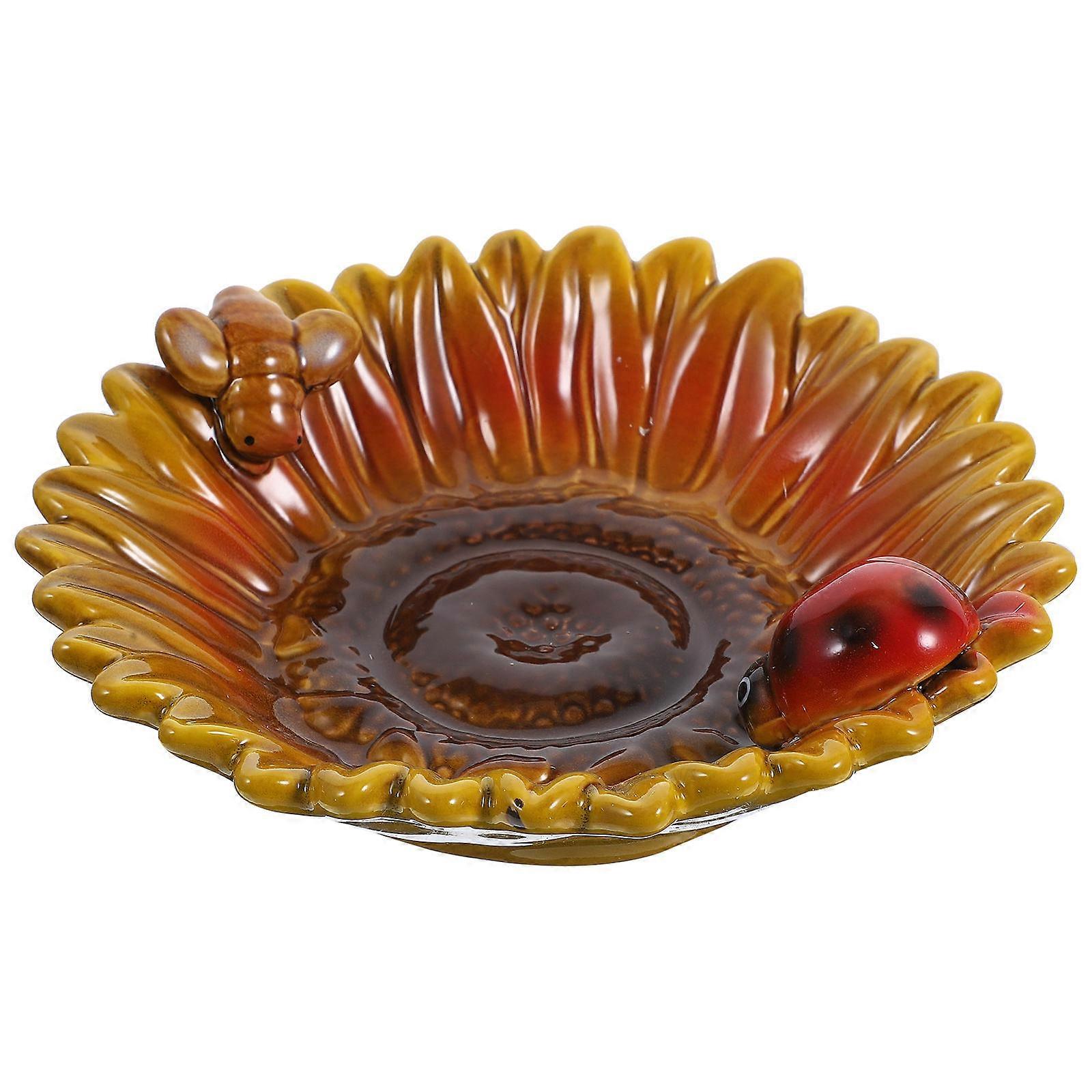 Ceramic Dish Sunflower Organizer for Office Coffee Material with Organizer Function 1Pcs