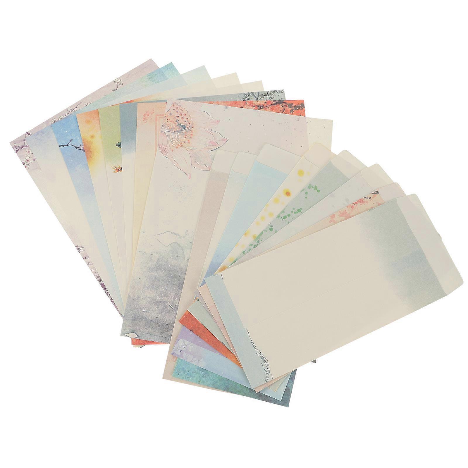 Chinese Style Writing Paper Envelope Kit for Writing Use 30Sets Assorted Color