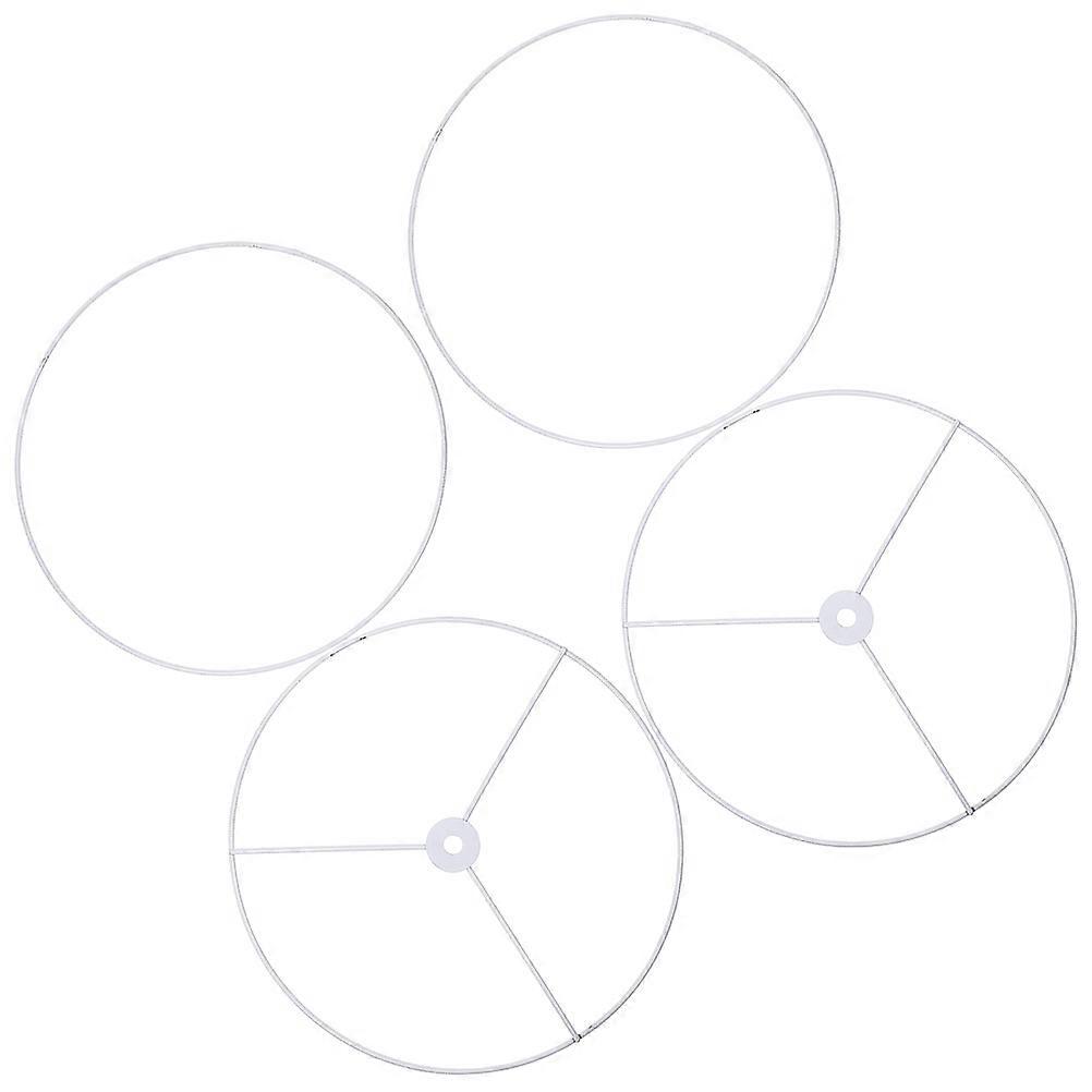 White Iron Lampshade Frame Ring for Lights 2Sets E27 Lamp Shade Support Frame