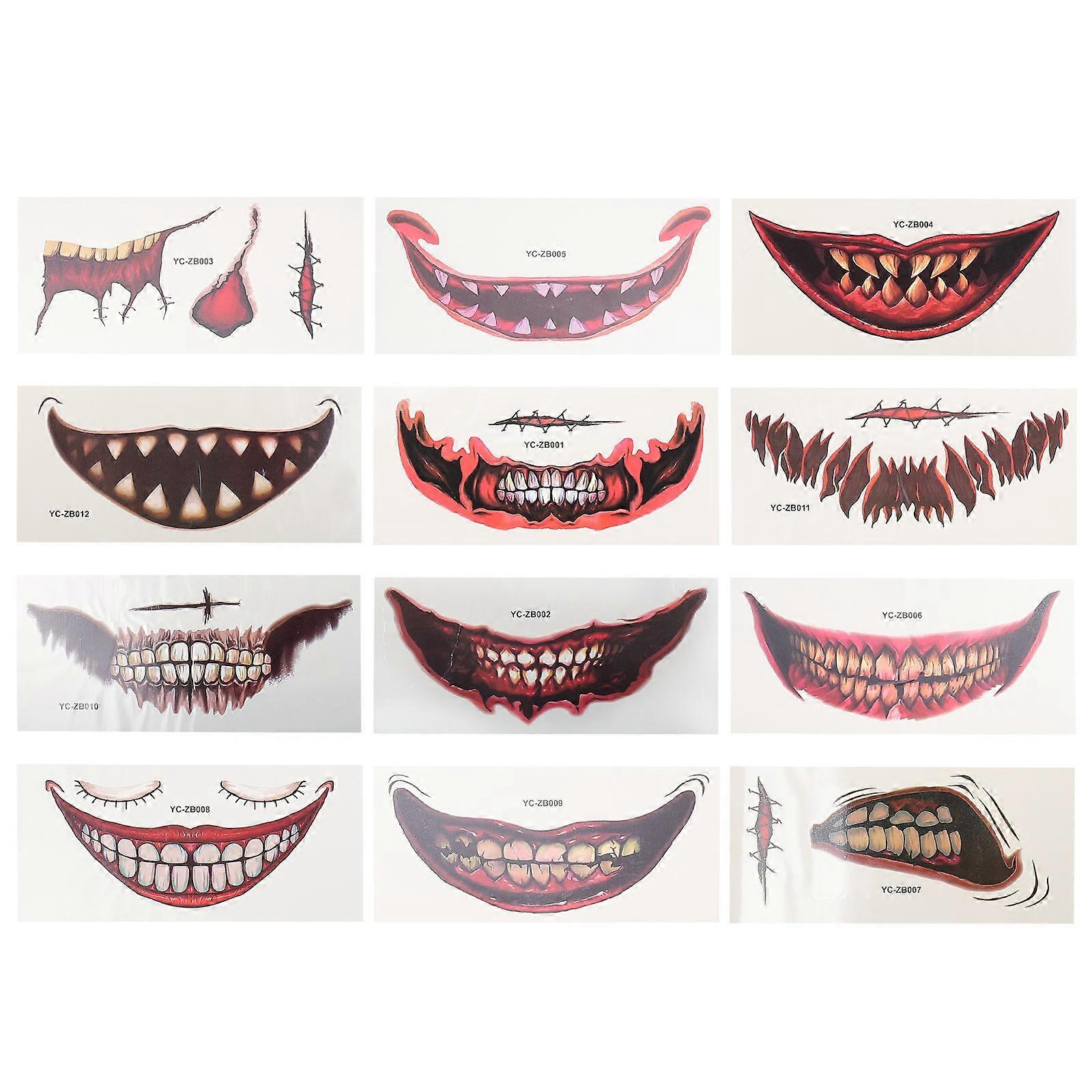 Halloween Stickers for Party Cosmetic Use 36Sets of Temporary Stickers