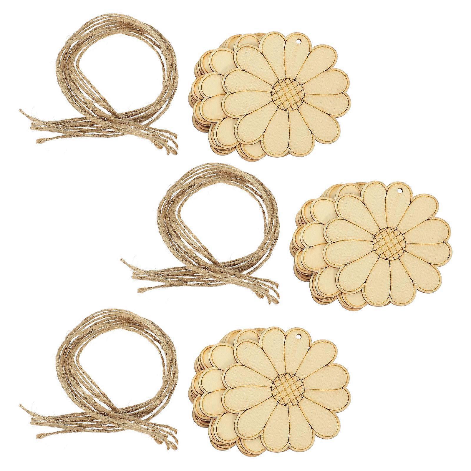 Unfinished Wooden Slice Wood Cutout for DIY Craft 200Sets Package
