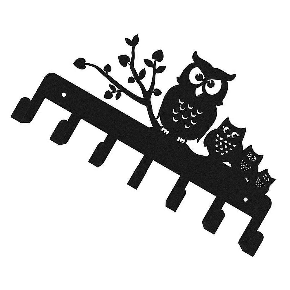 Wall Mounted Coat Rack Hooks Owl Adorned Heavy Duty 3Pcs Set