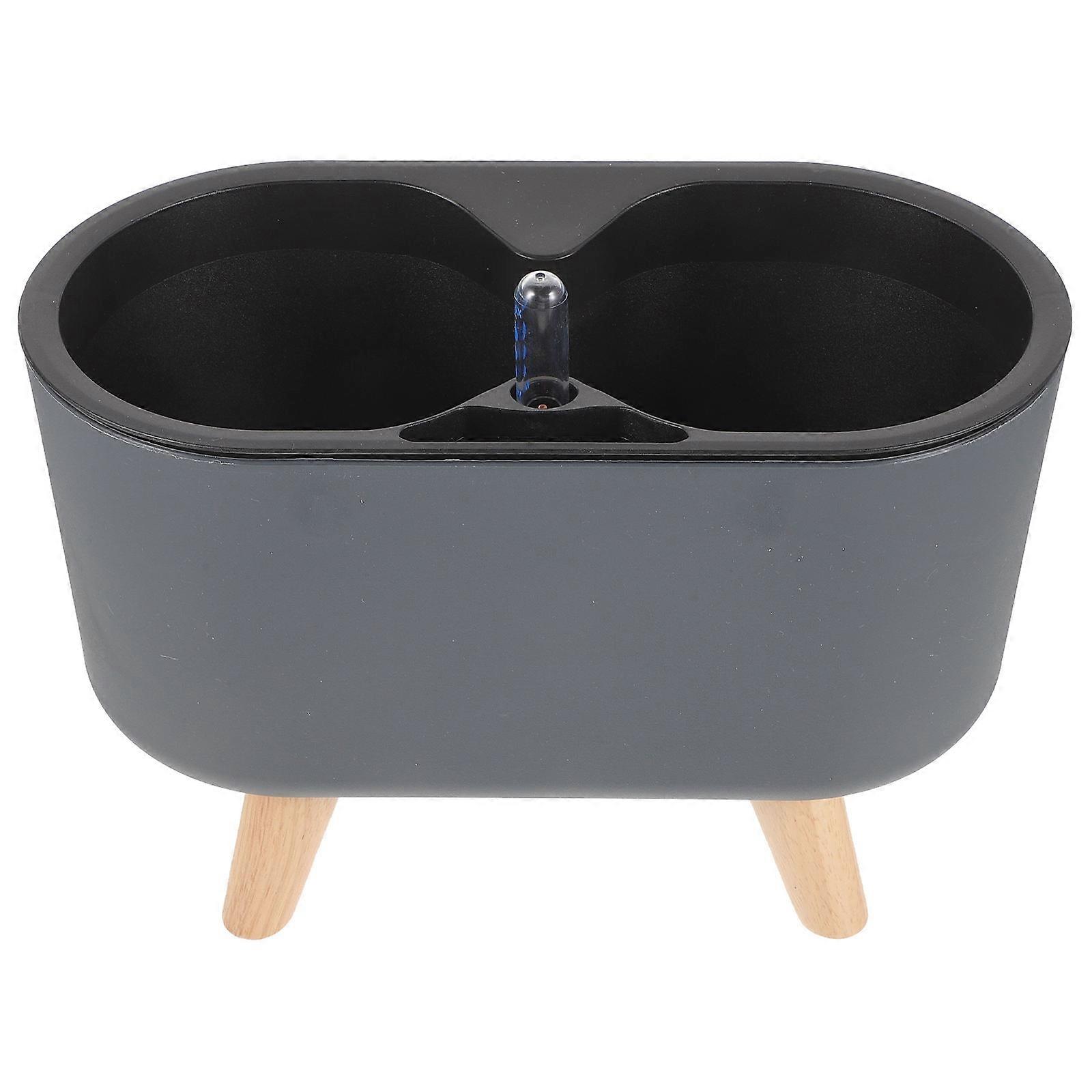 Self Watering Pot for Plants 2Pcs with Water Level Indicator and Wood