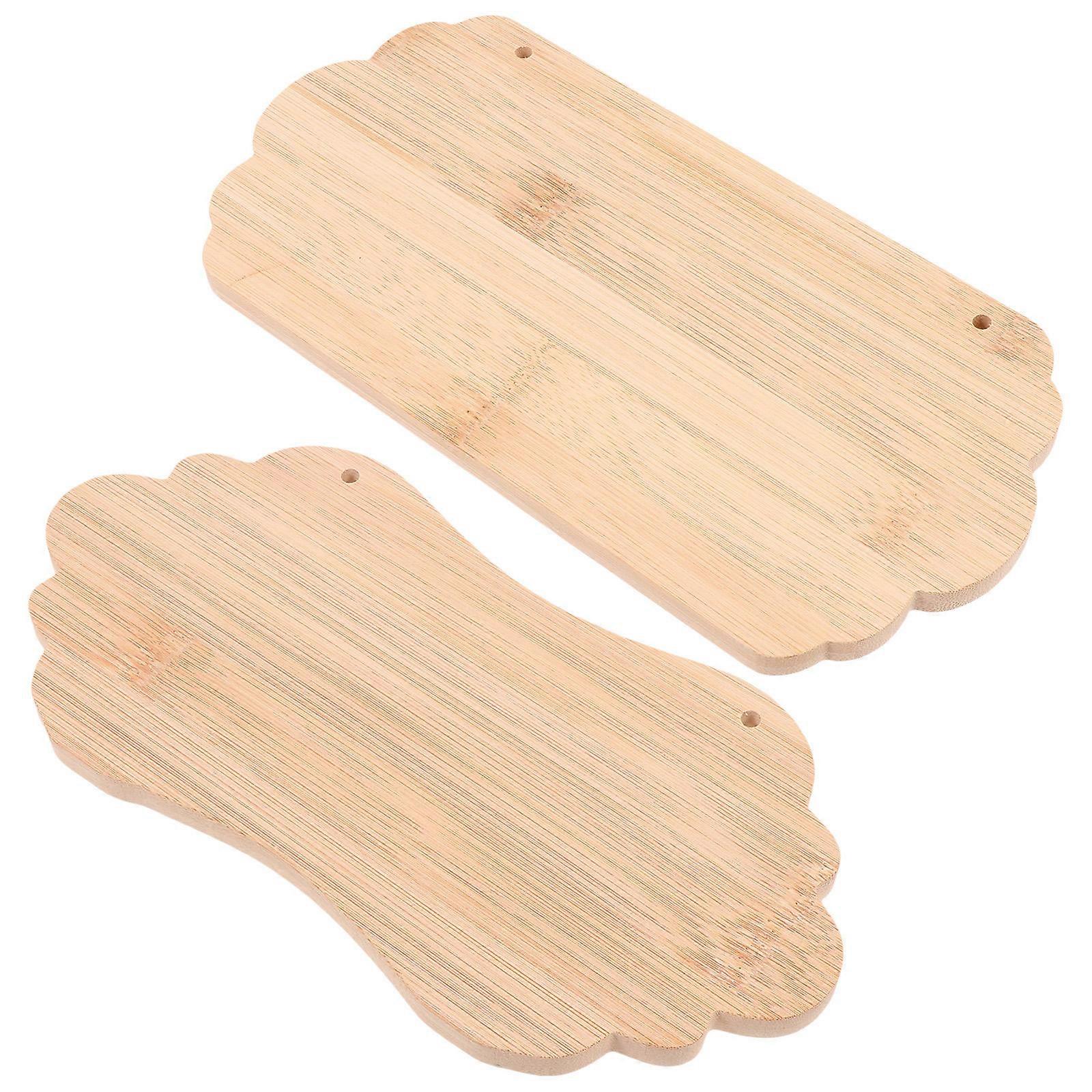 Bamboo Plaques DIY Hanging Tags for Craft Use 4Pcs Set