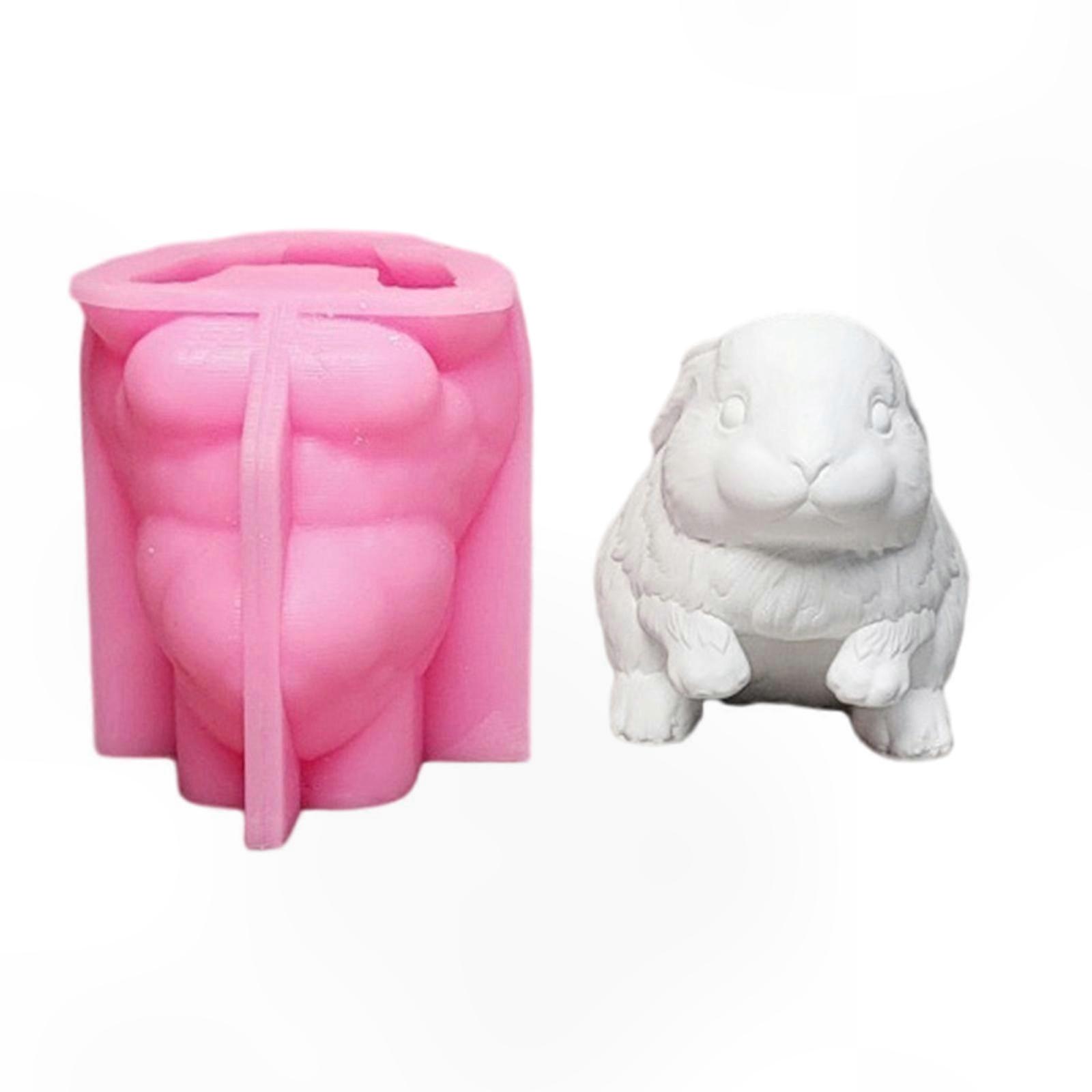 Cute 3D Rabbit Silicone Molds for Plaster Resin Casting