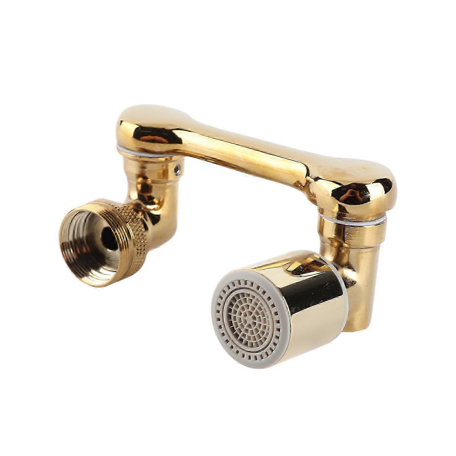 Gold Brass 1080 Rotatable Foldable Sink Extender Anti-Splash Aerator Dual Water Modes Universal Connector Includes Installation Tool