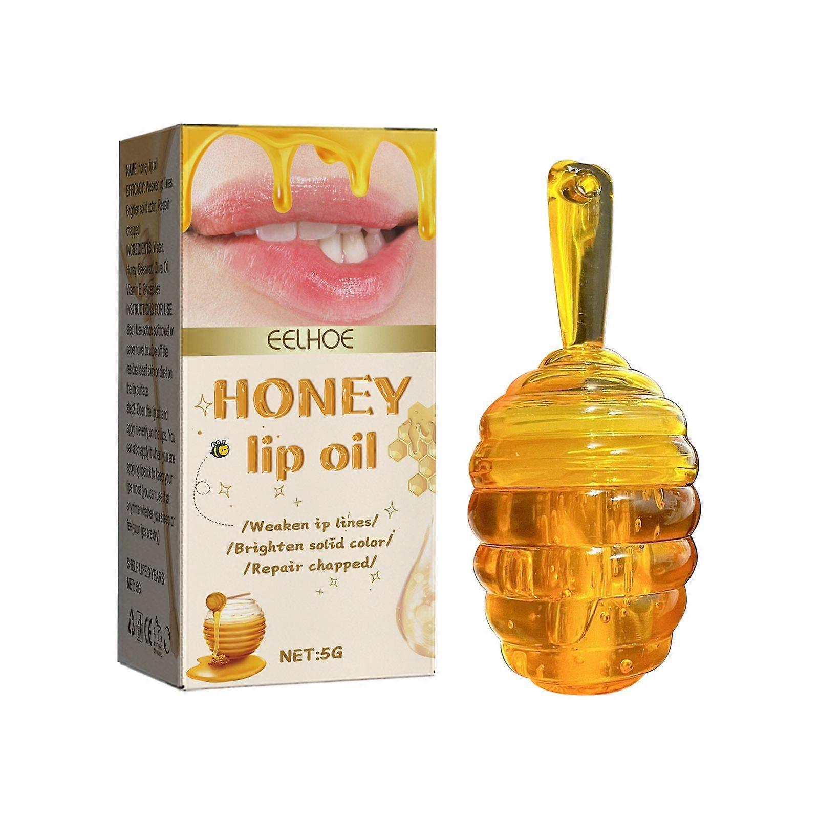 EELHOE Honey Lip Oil, Reduces Lip Lines Prevents Dryness And Flaking Moisturizing Lip Oil