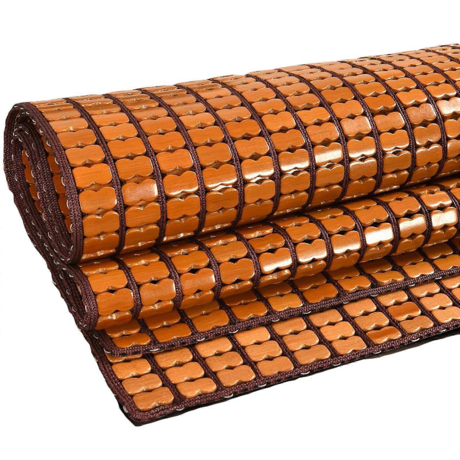 Summer Rattan Sleeping Mat Breathable 180x200 Cm For Double Bed Brown Color Student Room