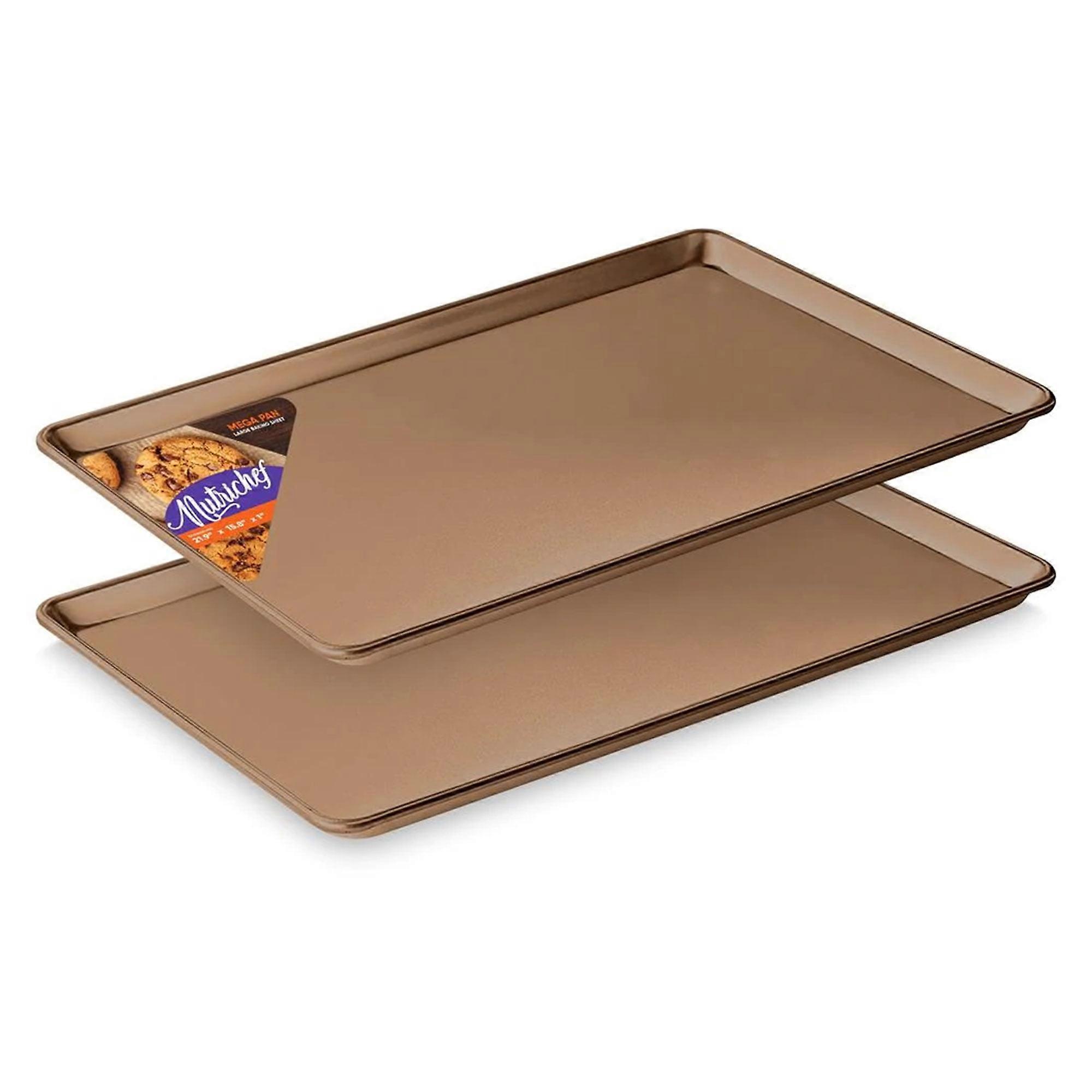 NutriChef Extra Large Nonstick Rimmed Cookie and Baking Sheets, Set of 2