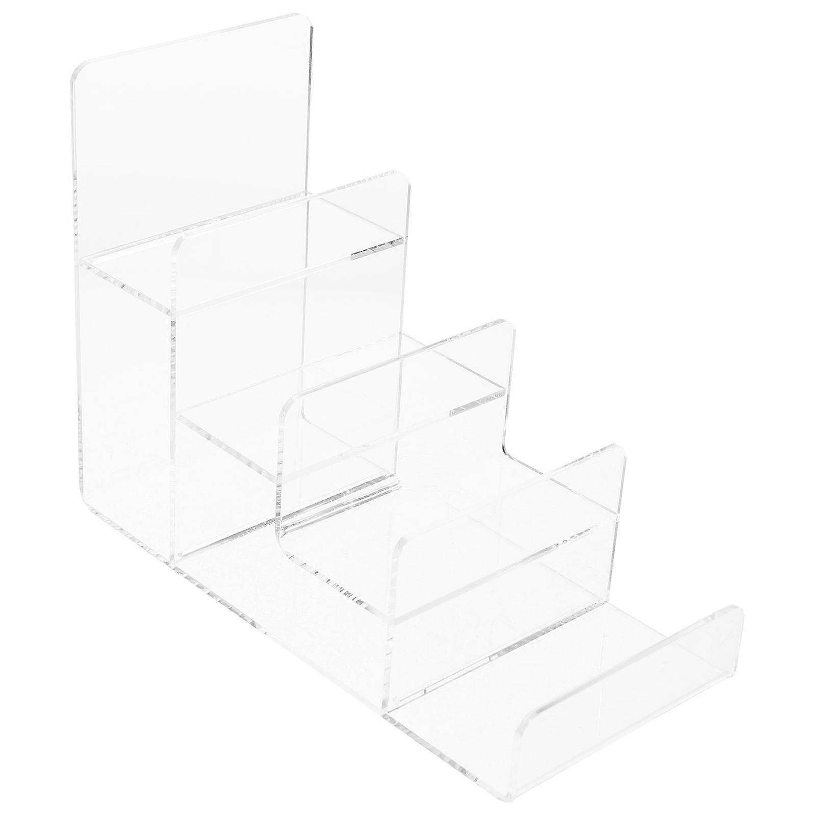 Clear Acrylic Wallet Holder Stand for Displaying 5Pcs Handbag Organizer