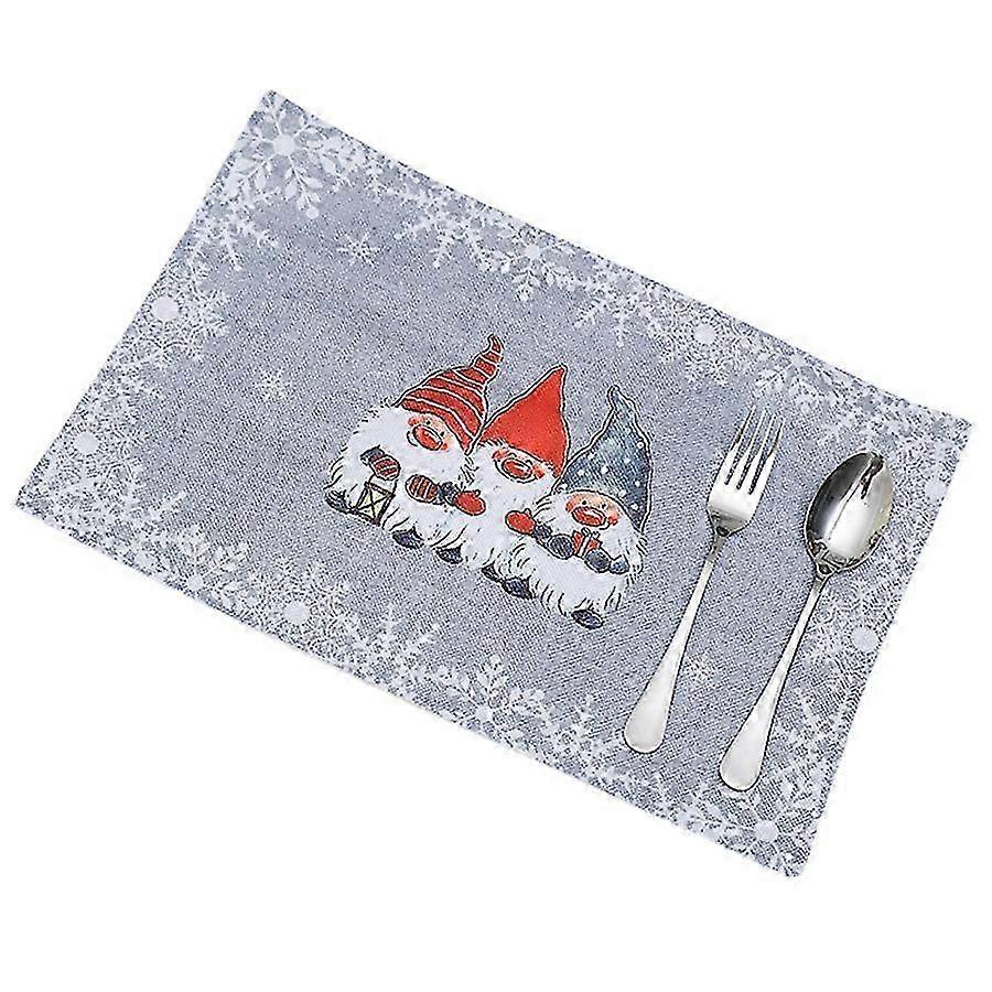 Red Forest Christmas Placemat Linen Burlap Table Mat 26s