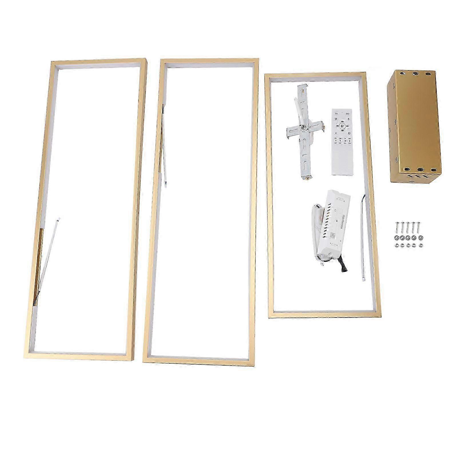 Modern LED Ceiling Light Minimalism Style Rectangular Stepless Dimmable LED Flush Mount Ceiling Light with Remote Control Memory Function 100265V Hard