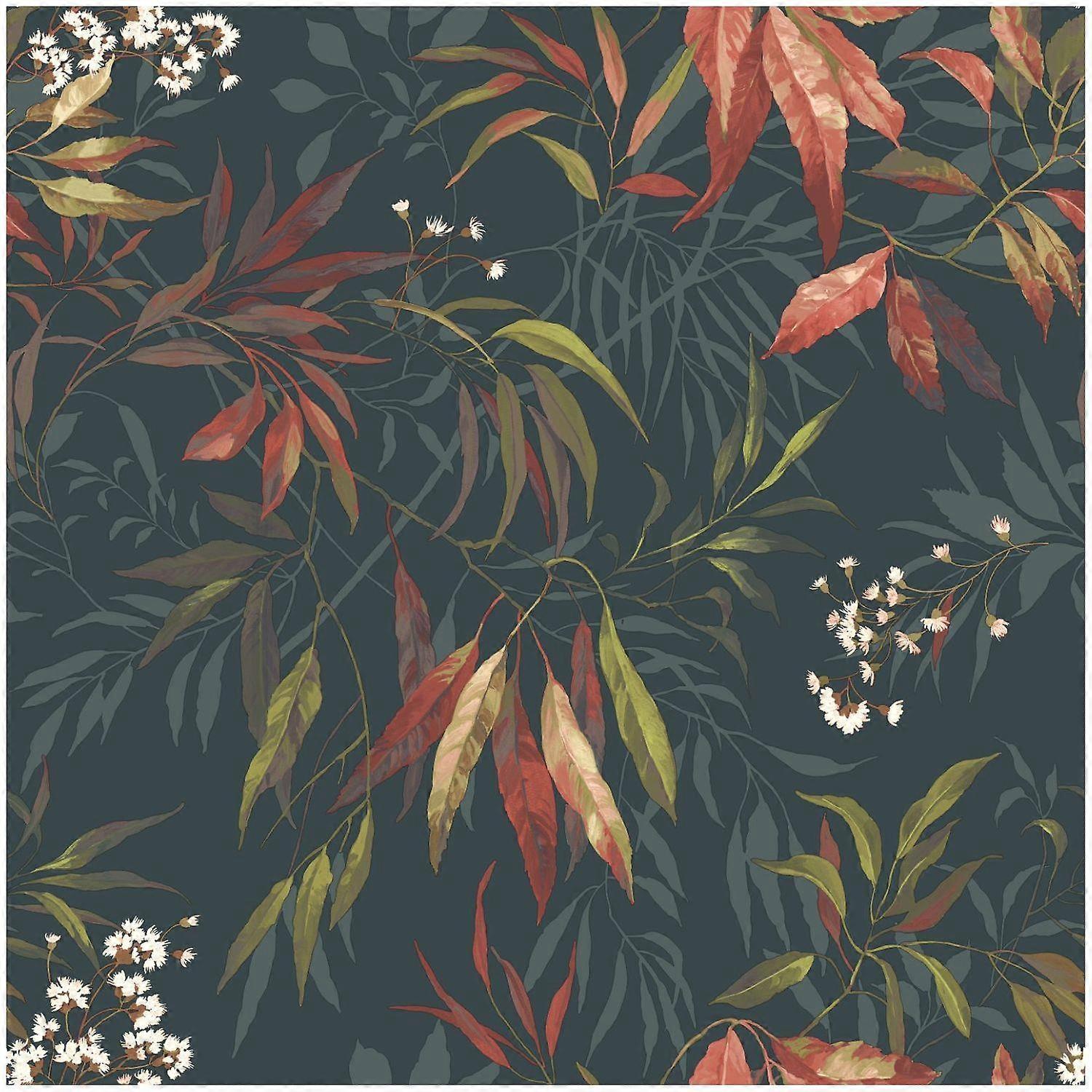 Belgravia Russet Dark Blu Kanata Wallpaper
