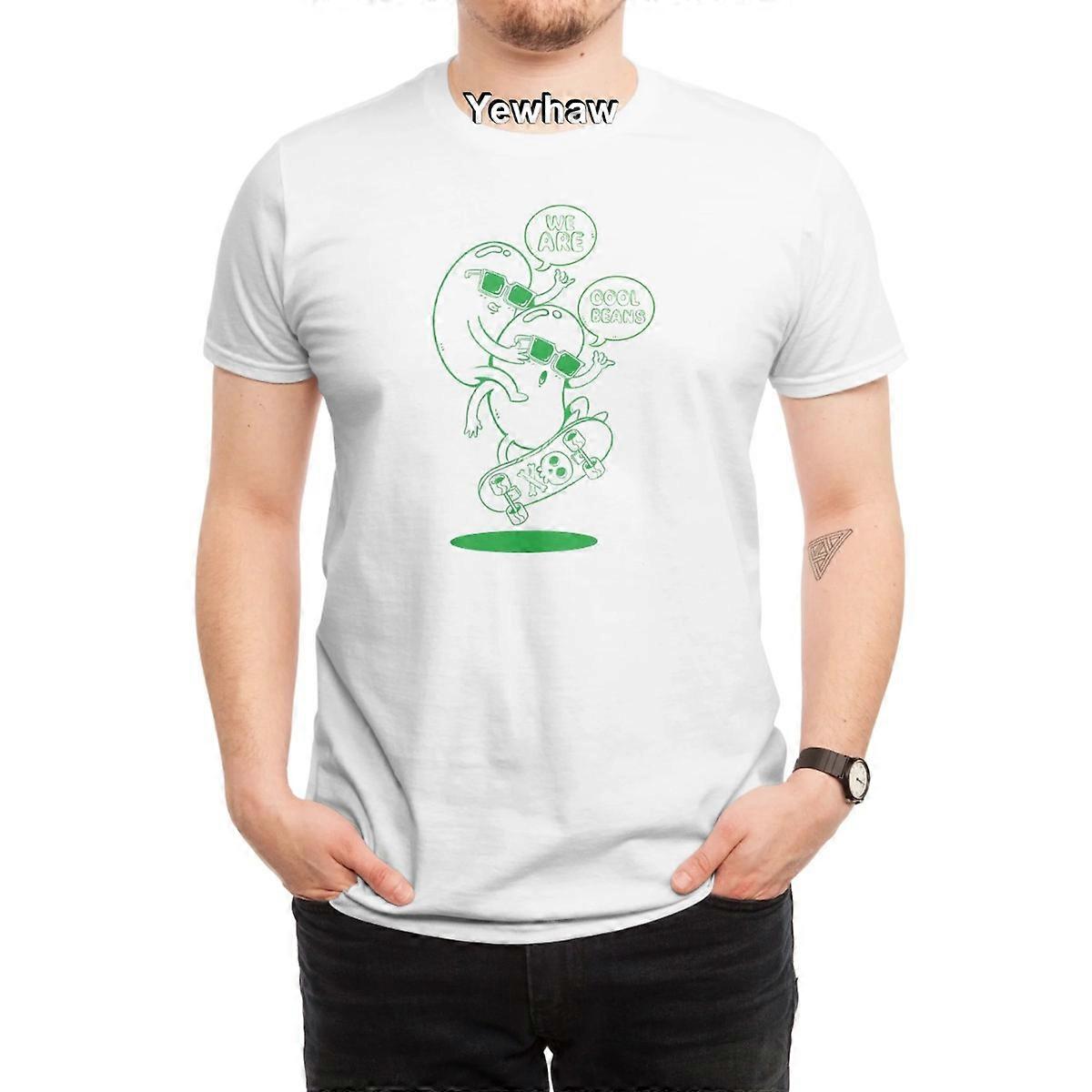 אנחנו מגניב שעועית חולצת טריקו שעועית מצוירת משקפי שמש סקייטבורד עיצוב גולגולת בועות דיבור איור שובב