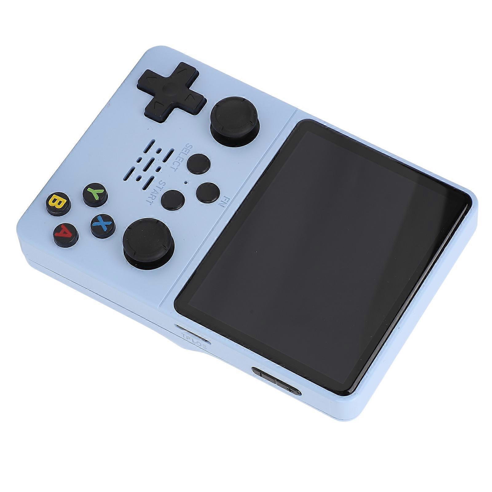 R35s Game Console 3.5 Inch 640x480 IPS HD Screen RK3326 1.5GHZ Supports 20 Mainstream Simulators Dual Joystick 3500mAh Handheld Game Console Blue 64G