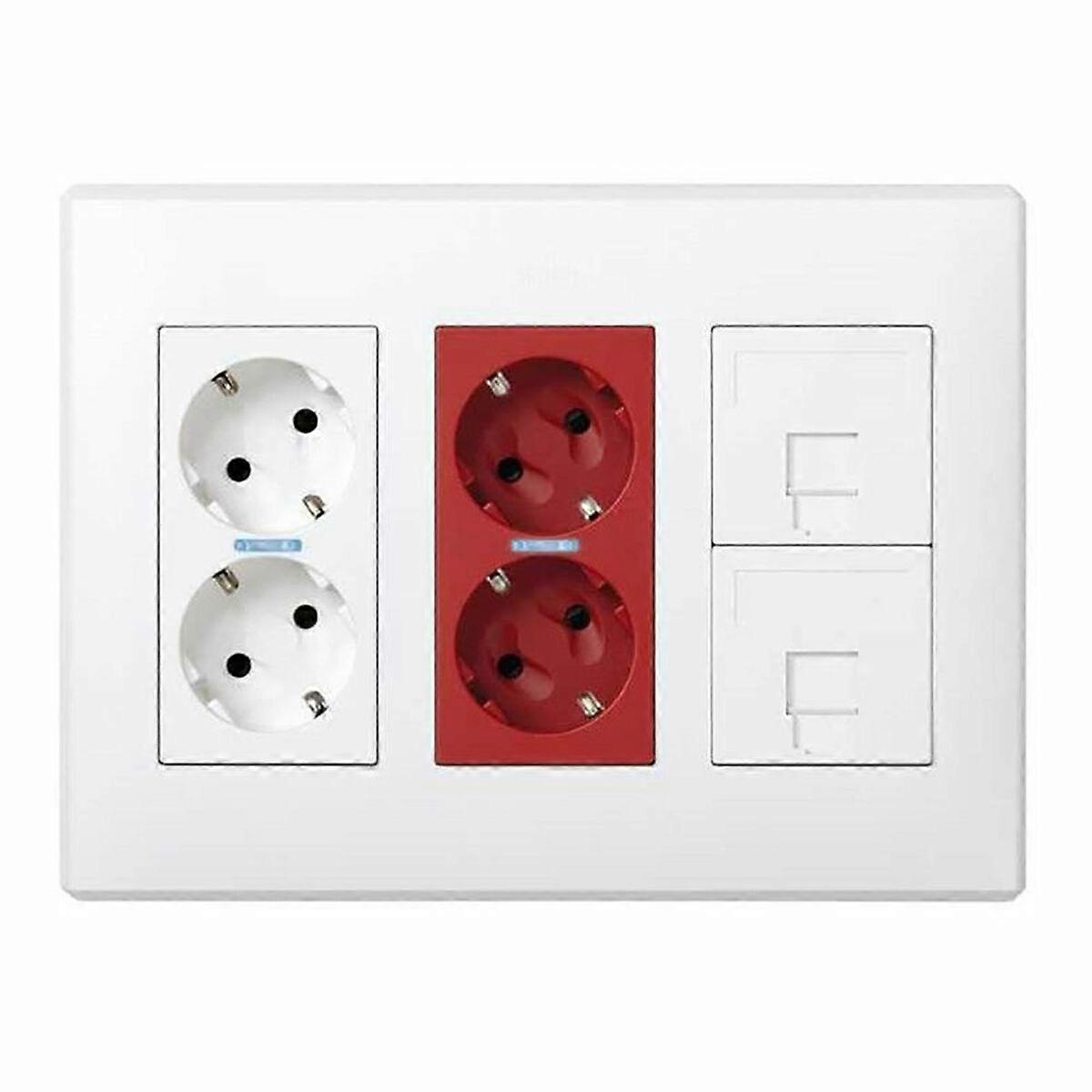 Box with sockets Simon White Surface 16 A (6 Units)