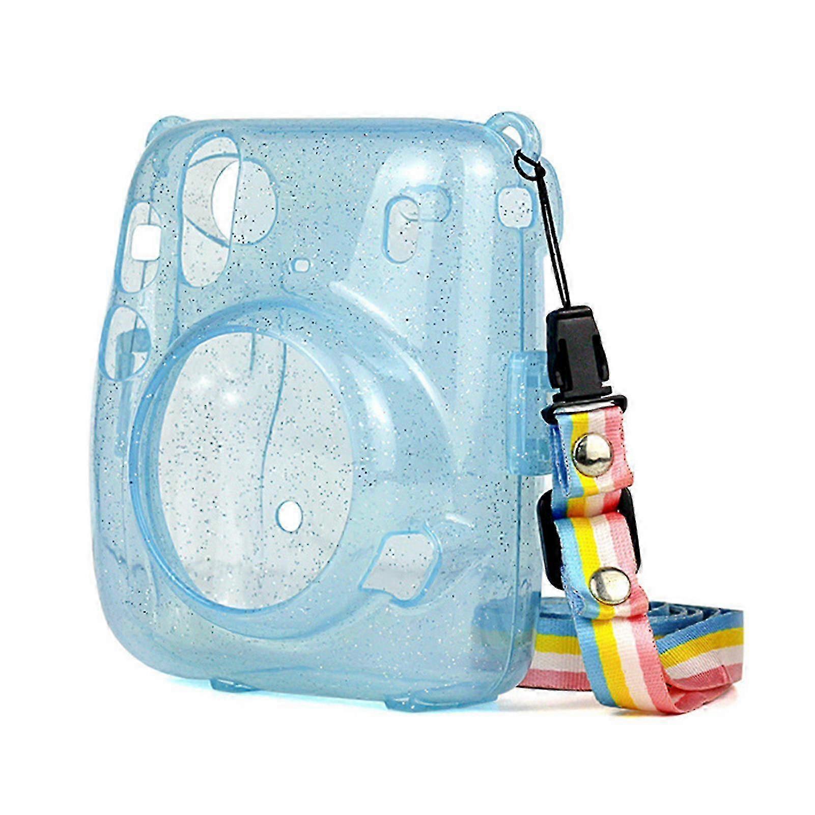 Protective Shell Anti-scratch Easy Installation PVC Shiny Camera Protective Cover with Shoulder Strap for Instax Mini 11