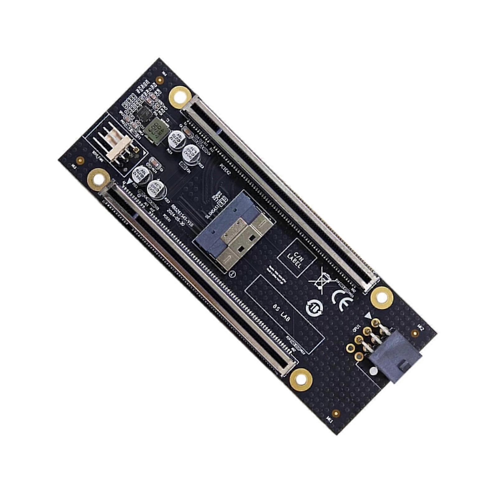 PCIe .0 Adapter Card 8/x16 Slot Into Two For NVMe 10GbE Card Multicolor