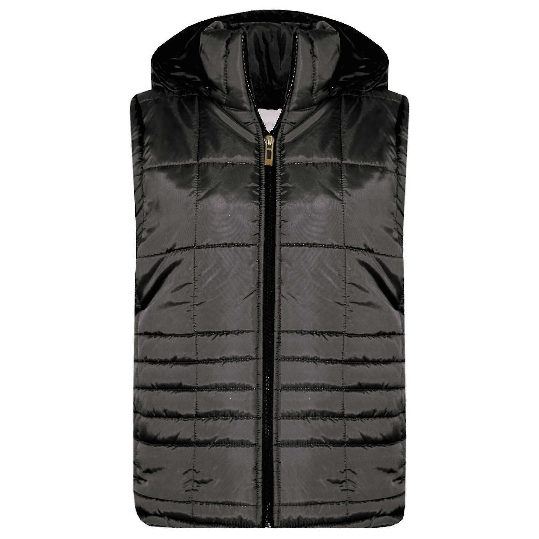 Unisex Puffer Sleeveless Black Jacket