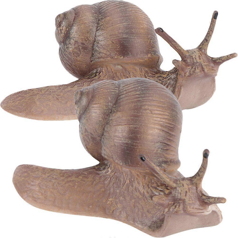 2pcs Simulation Snail Figurine Snail Figure Snail Toy Simulation Animal Educational Model
