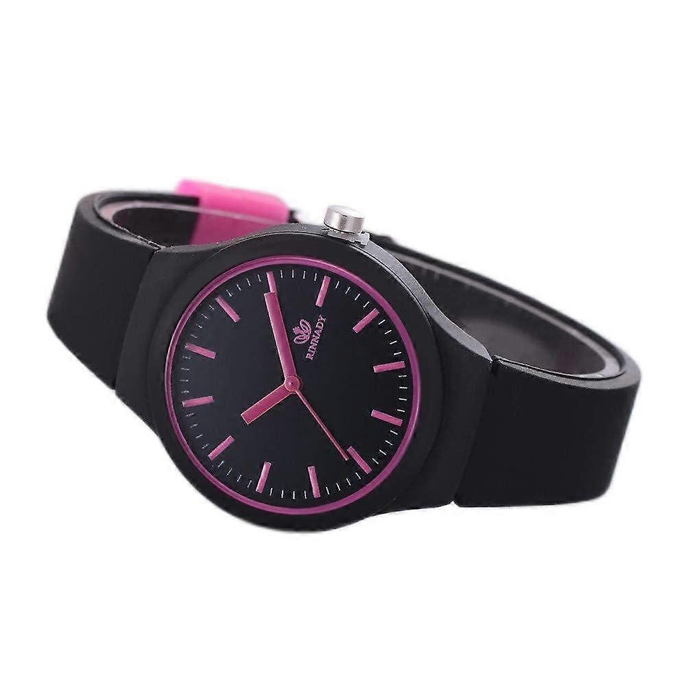 Watches Strap Solid Silicone Strap Casual Women's Wristwatch Patterned Dial Black One Size