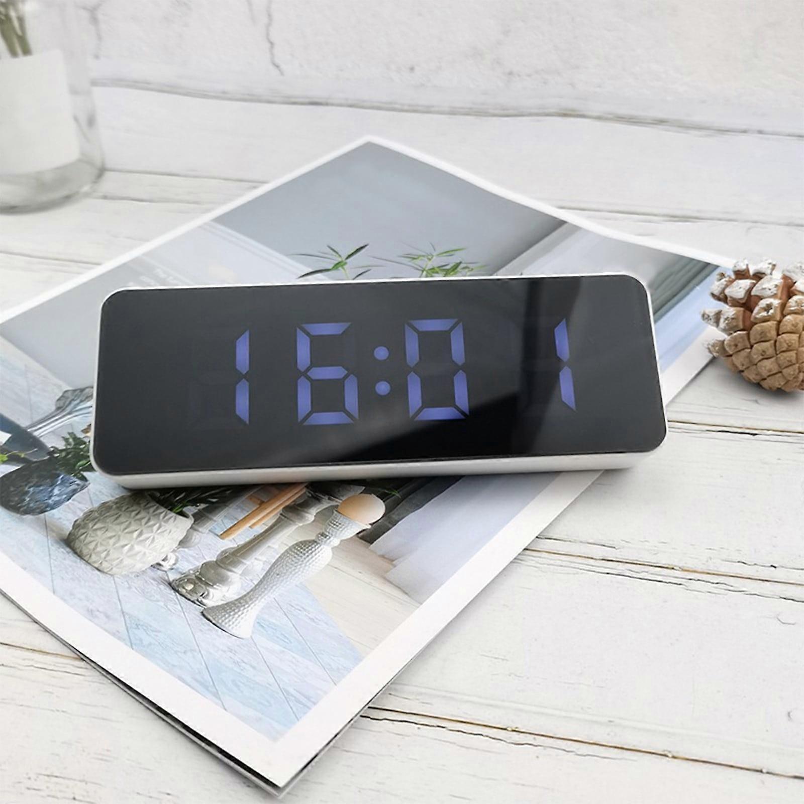 YgkuHd Bedside Clock USB Mirror Clock Multifunction Clock With Temperature Display LED Clock Large Font Bedside Alarm Clock With Date Display