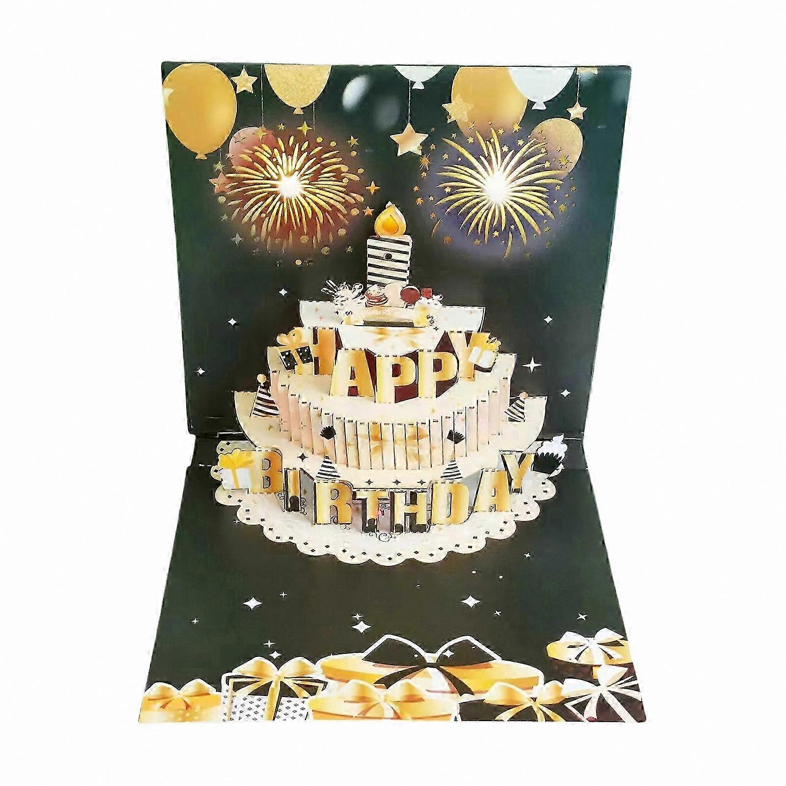 3D Musical Birthday Greeting Card with Light Up Feature for All Ages and Ocns