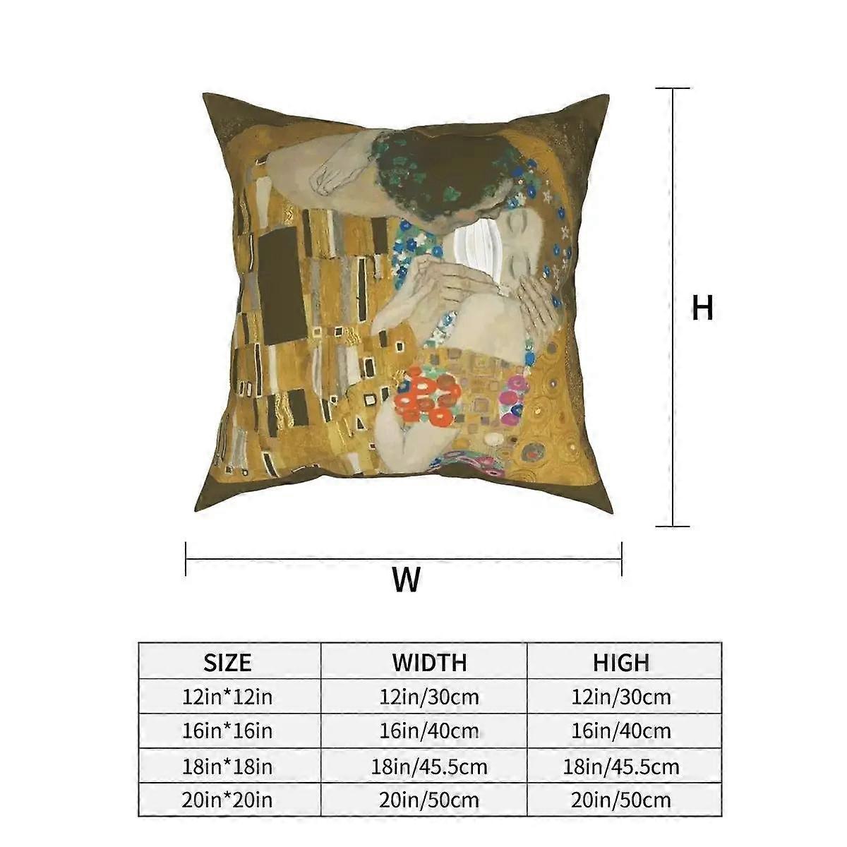 Housse de coussin carrée Gustav Klimt Le Baiser