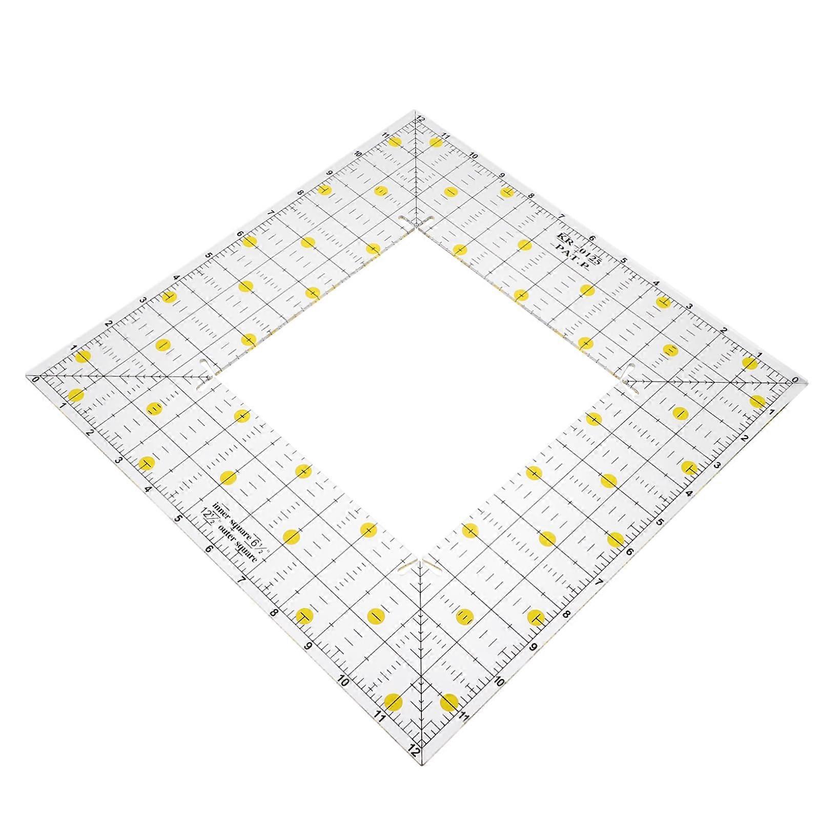 Quilting Ruler with Hollow Center for Precise Sewing, Patchwork and Dressmaking Measurements