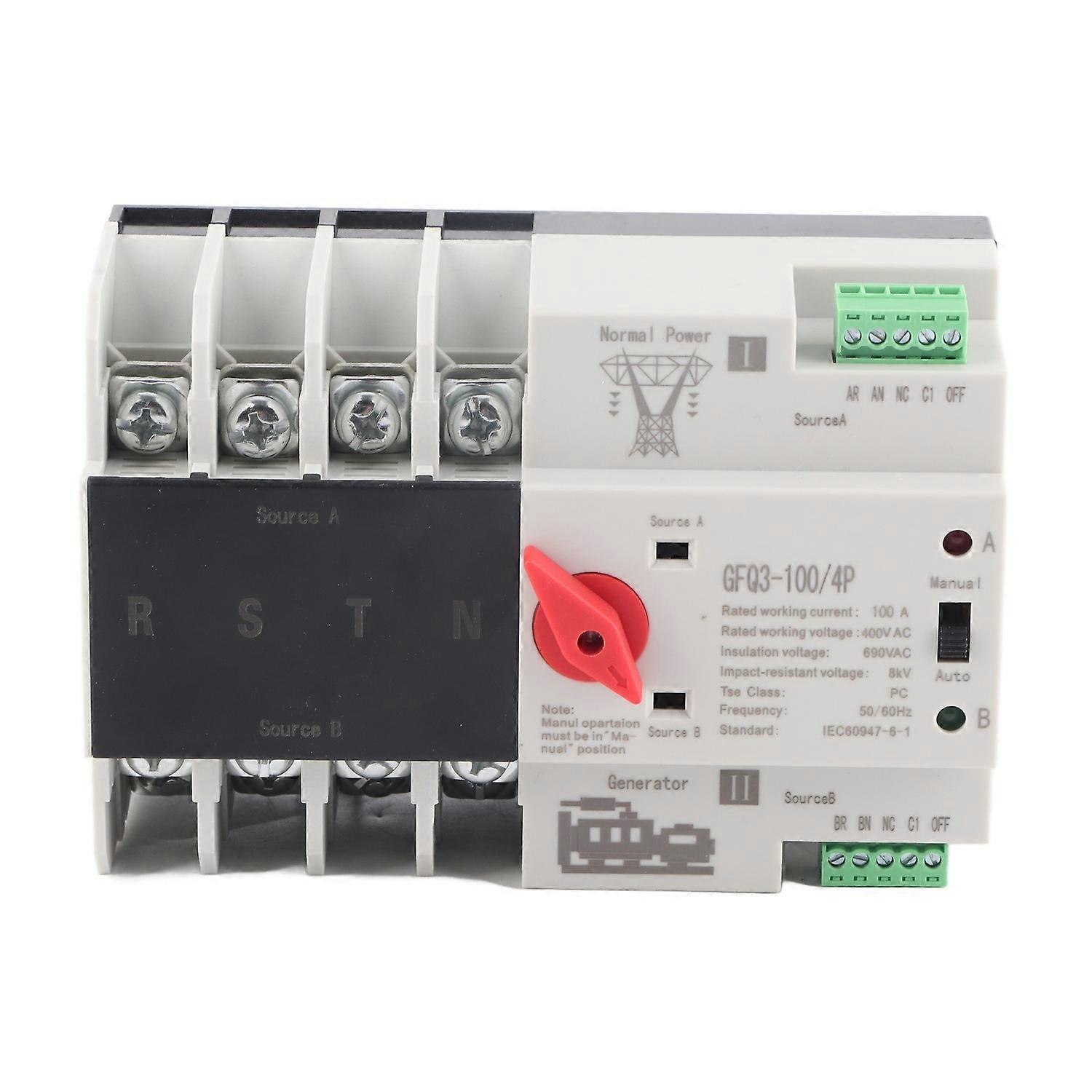 Dual Power Automatic Transfer Switch 4P Millisecond Switching Constant Power Supply Generator Transf