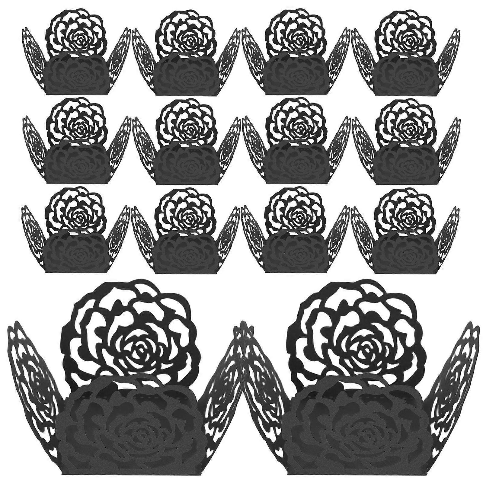 50Pcs Elegant Design Chocolate Paper Candy Cups Rose Lace Design For Hosting Parties And Dessert Displays