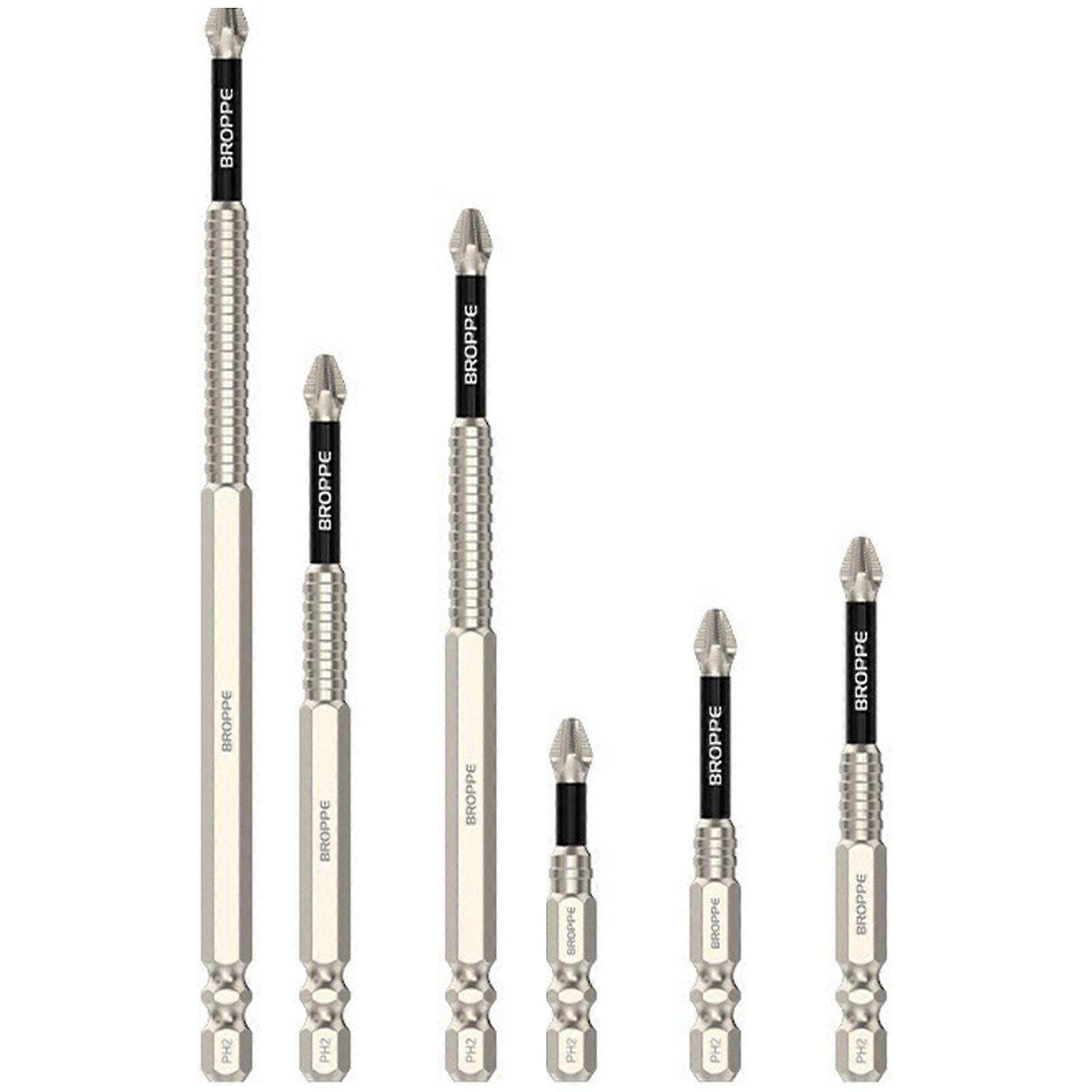 6Pcs K5 Impact Antislip Screwdriver Bits 1/4inch Hex Shank Magnetic Tips Crossing Screwdriver Bits Set Impact Bit Multicolor