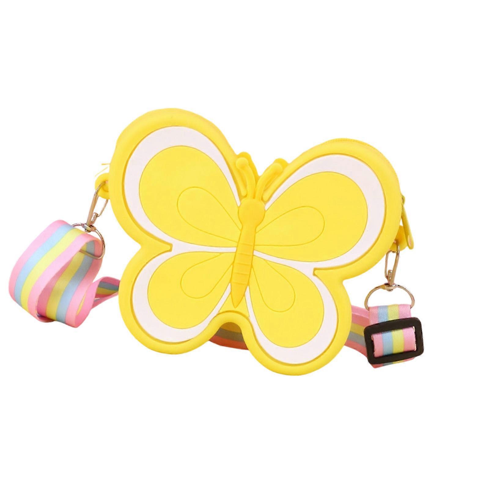 Silicone Coin Purses Wallets for Girls Kids Small Crossbody Bags Lovely Cartoon Shoulder Bags with Zipper Closure  Yellow